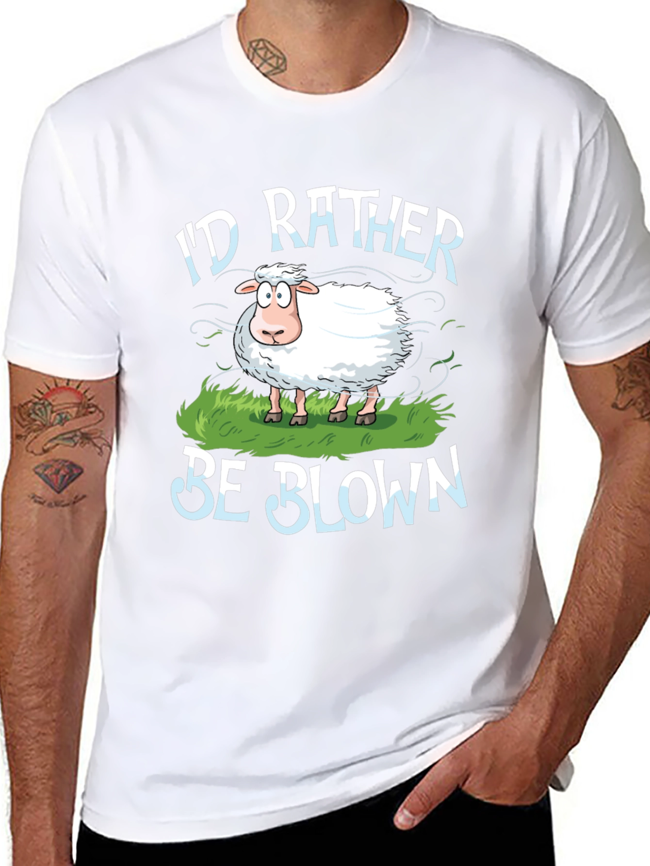 Id Rather Be Blown Sheep Graphic T-Shirt