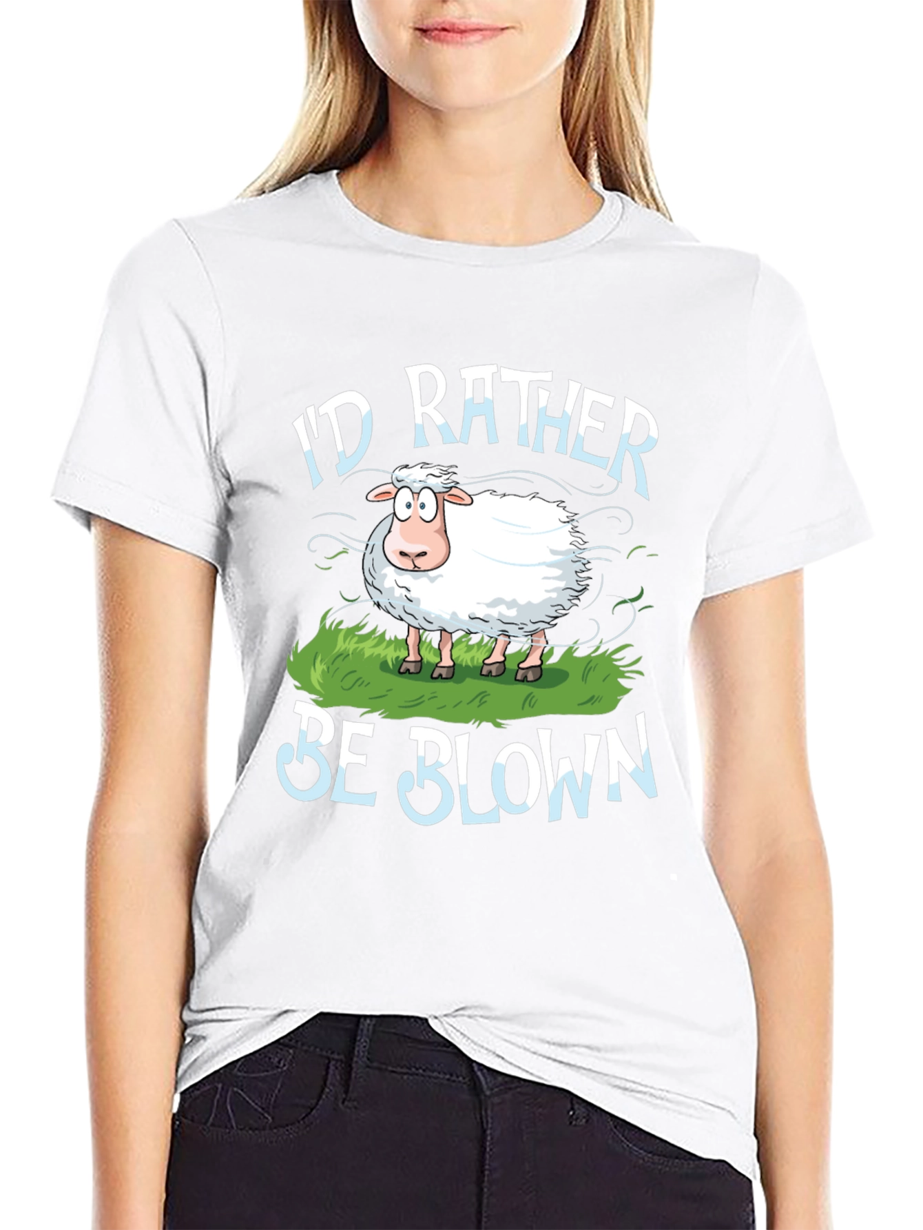 Id Rather Be Blown Sheep Graphic T-Shirt