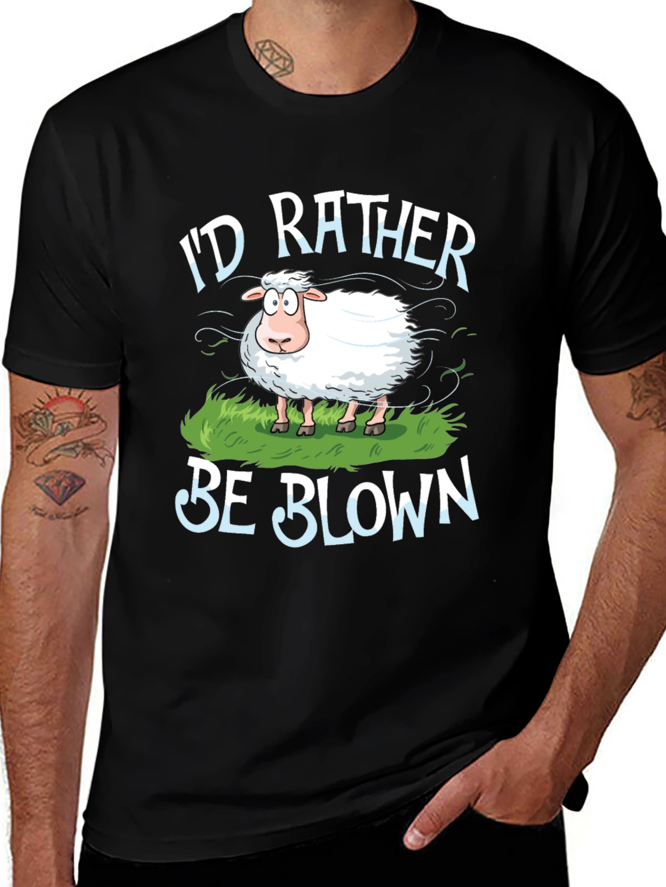 Id Rather Be Blown Sheep Graphic T-Shirt