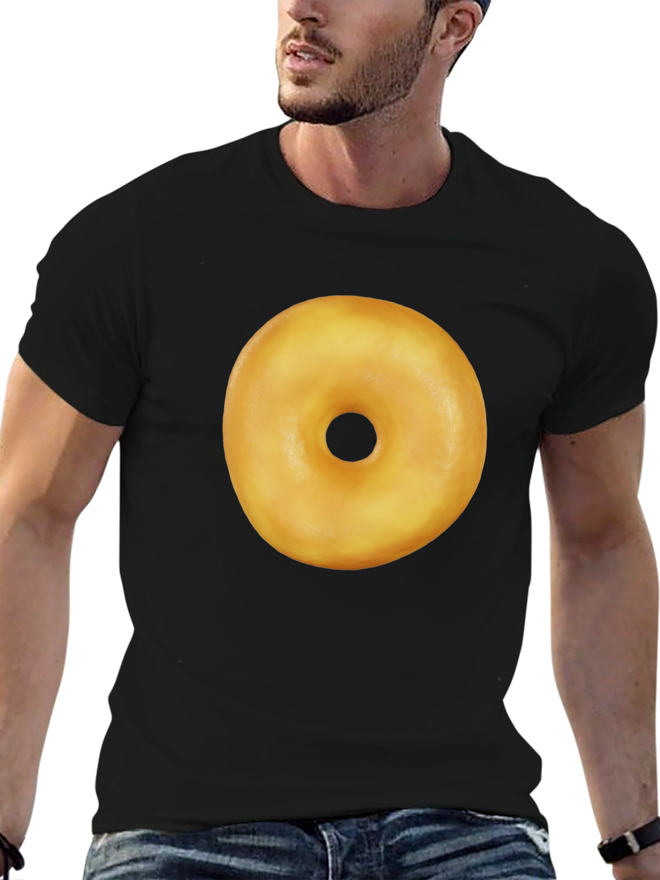 Donut Graphic Black T-Shirt Casual Wear