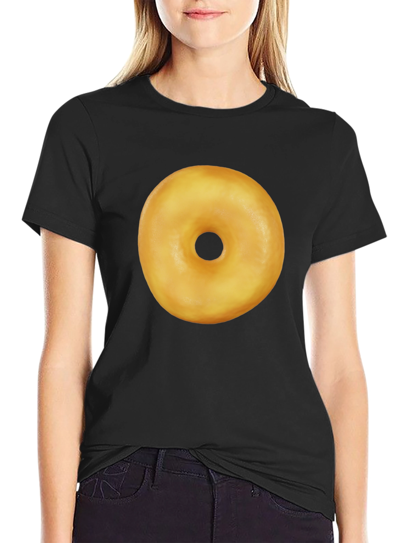 Donut Graphic Black T-Shirt Casual Wear