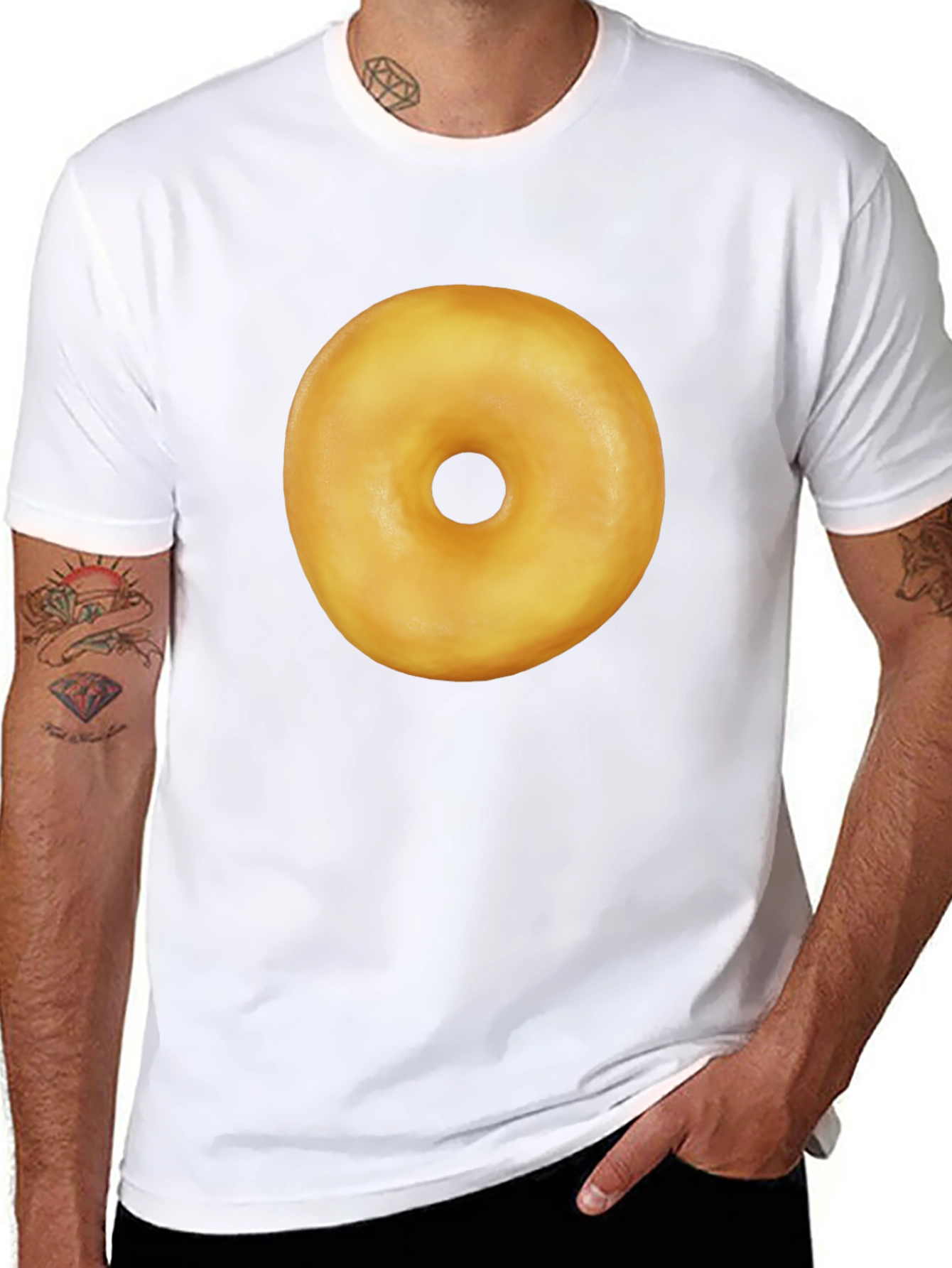 Donut Graphic Black T-Shirt Casual Wear