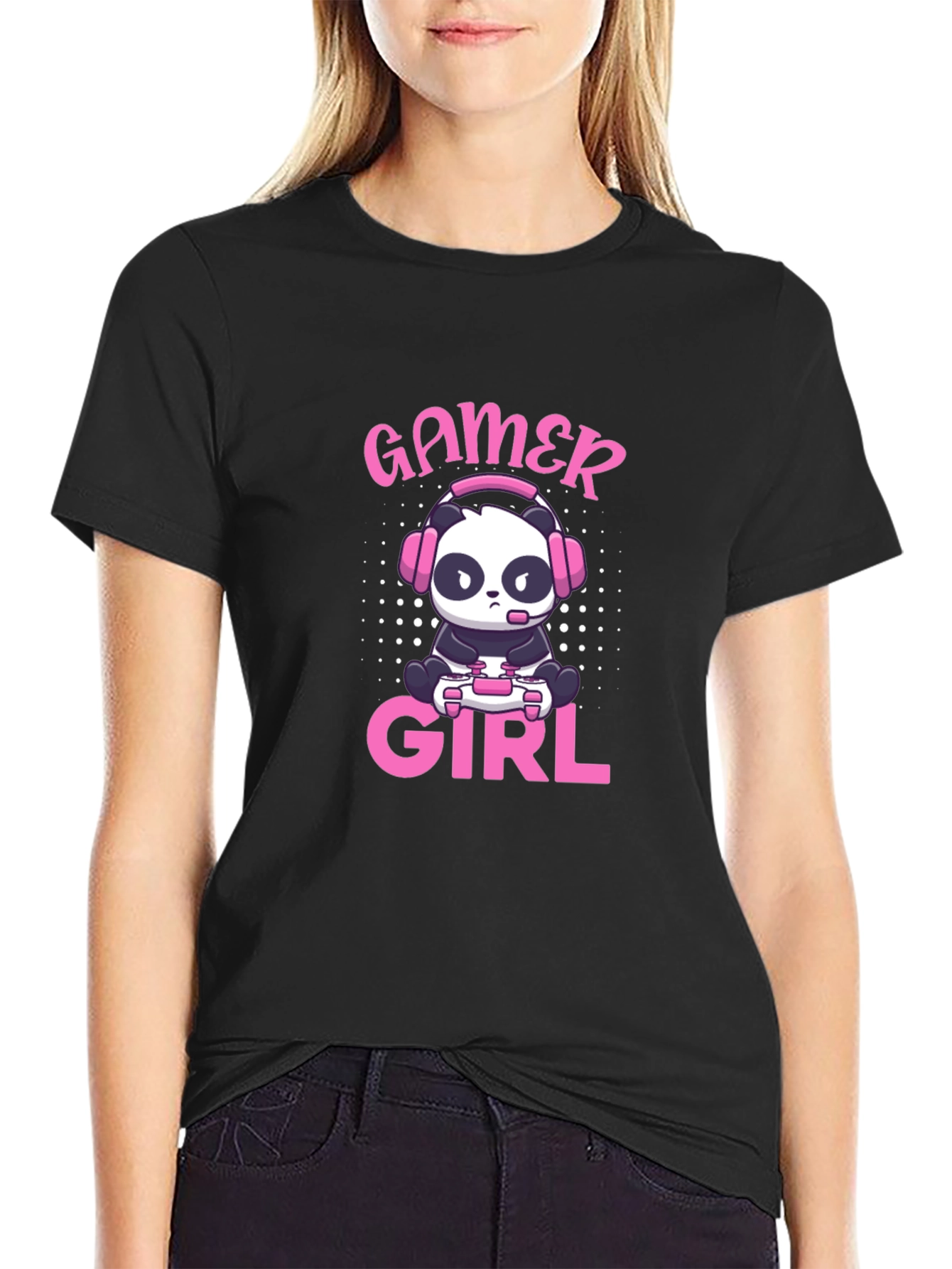 Gamer Girl Panda T-Shirt - Cute Gaming Tee