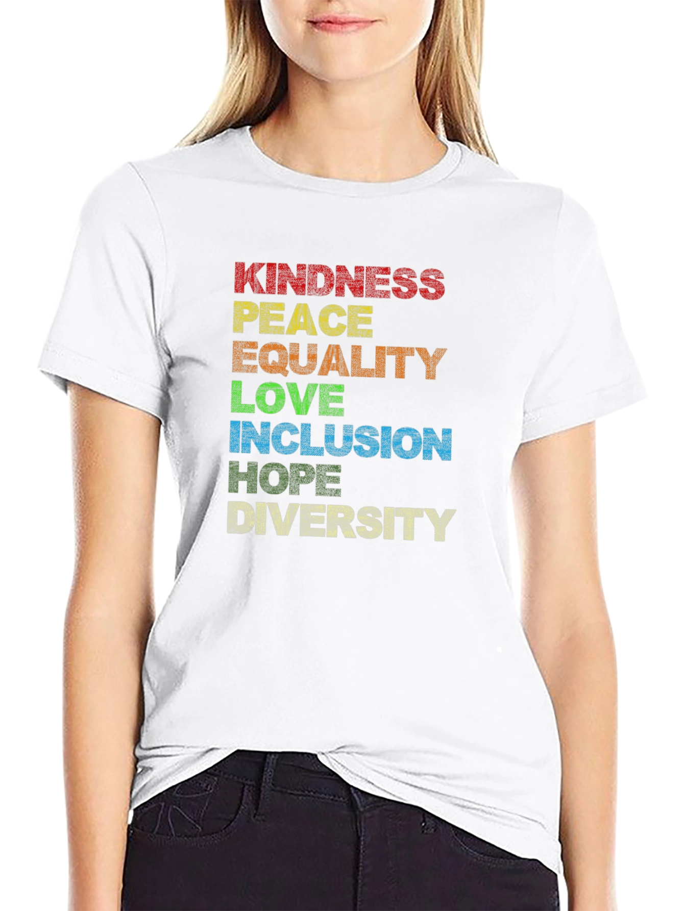 Kindness Peace Equality Love Inclusion Hope Diversity T-Shirt