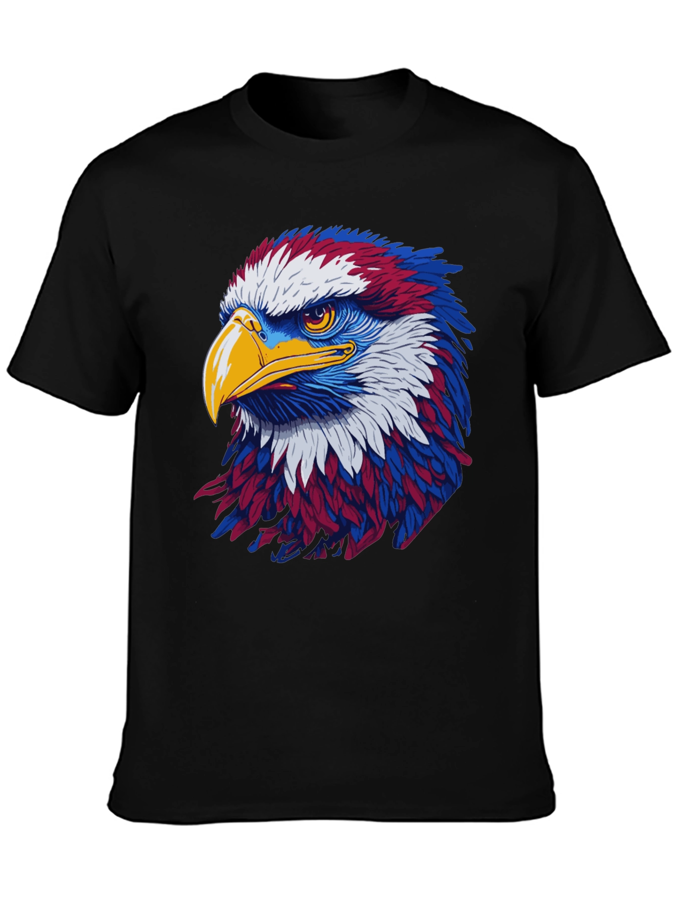 Patriotic Eagle Graphic Black T-Shirt