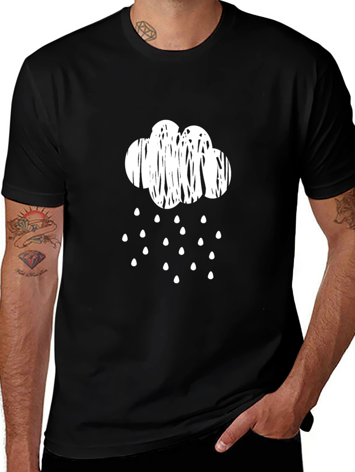 Rainy Day Cloud T-Shirt - Black