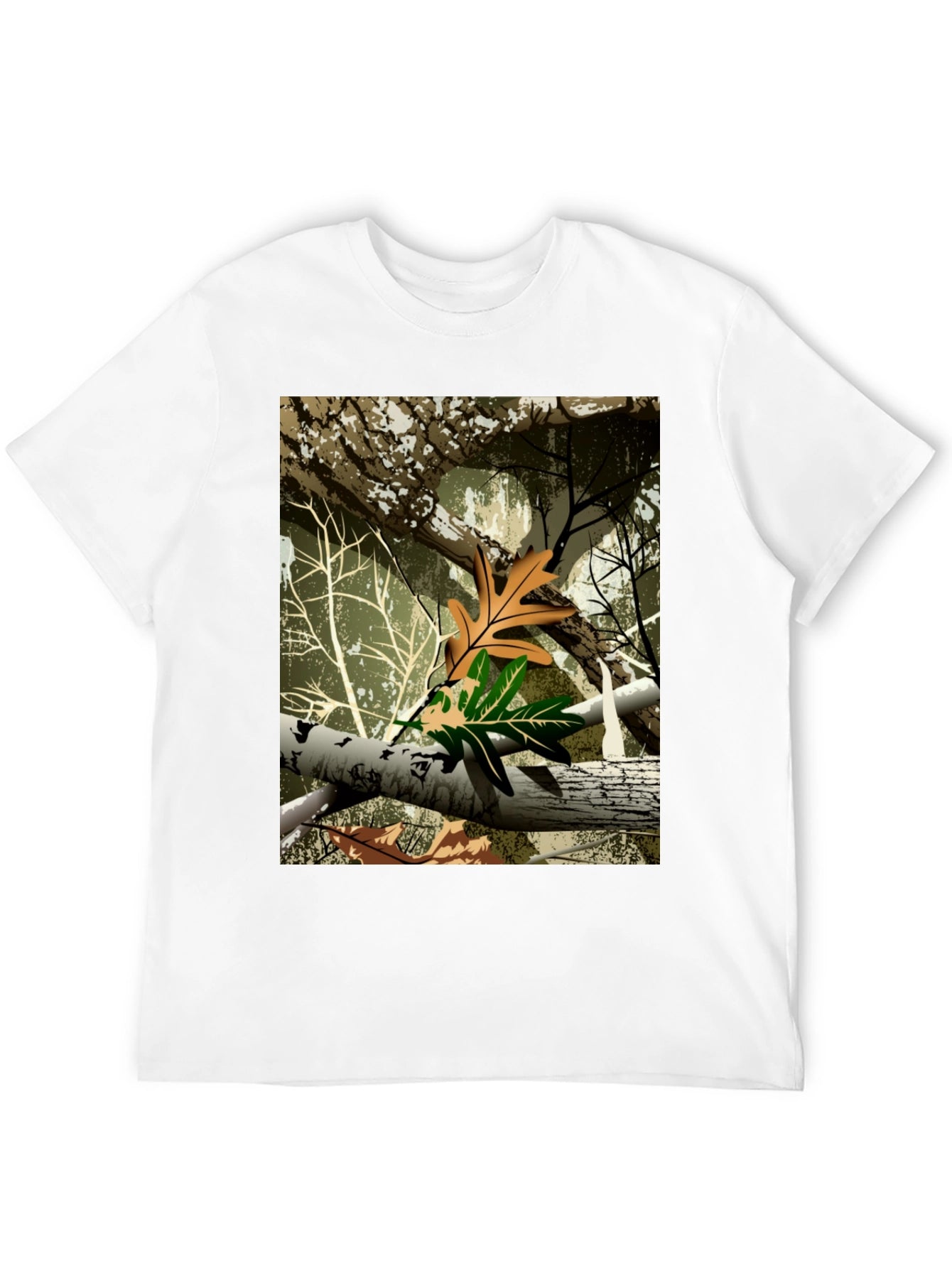 Nature Camo Mens Black T-Shirt