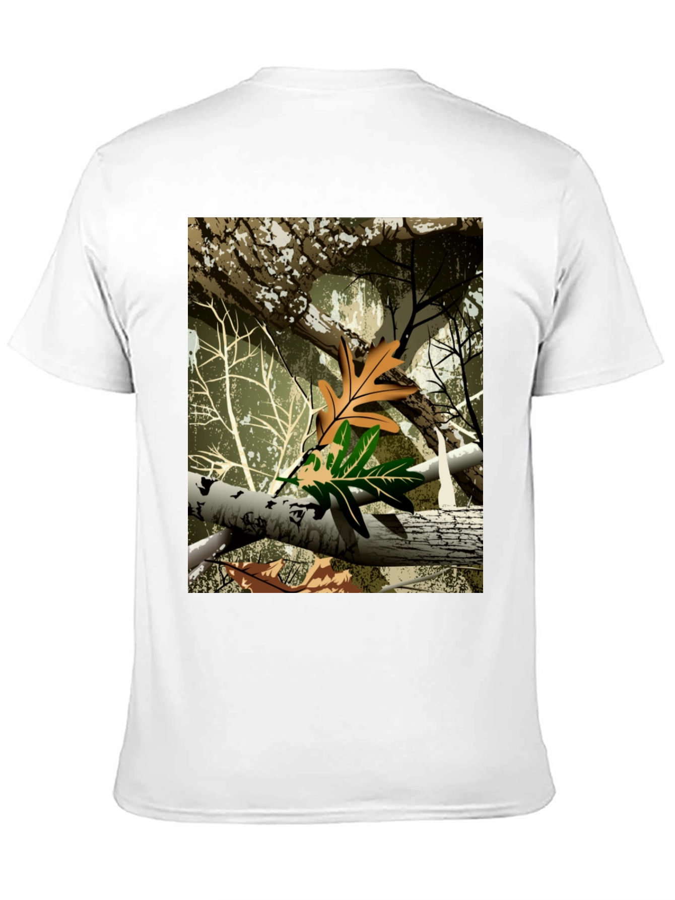 Nature Camo Mens Black T-Shirt