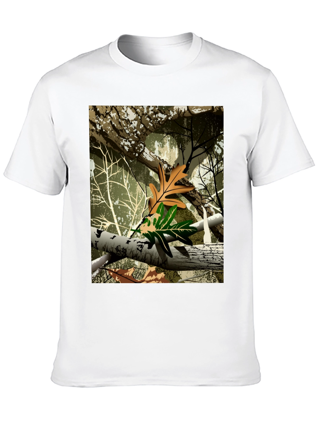 Nature Camo Mens Black T-Shirt