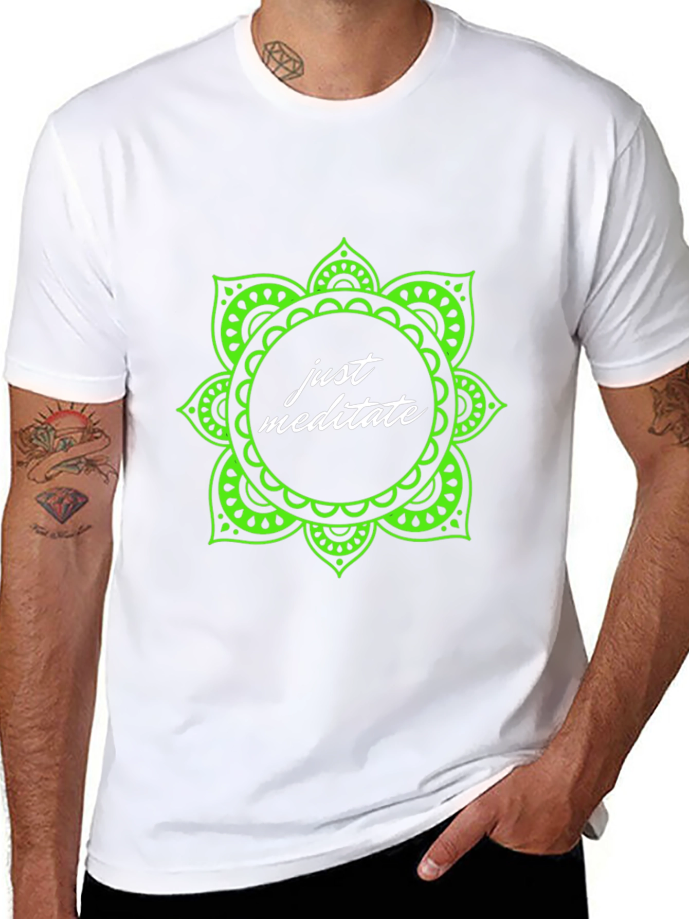 Just Meditate Black Graphic Tee