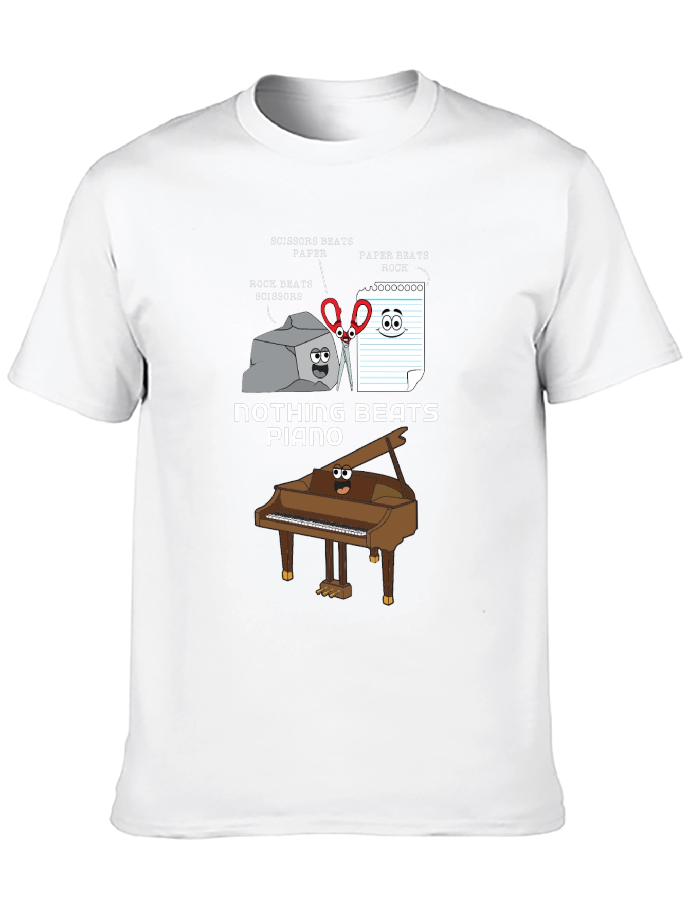 Nothing Beats Piano T-Shirt: Rock Paper Scissors Pun