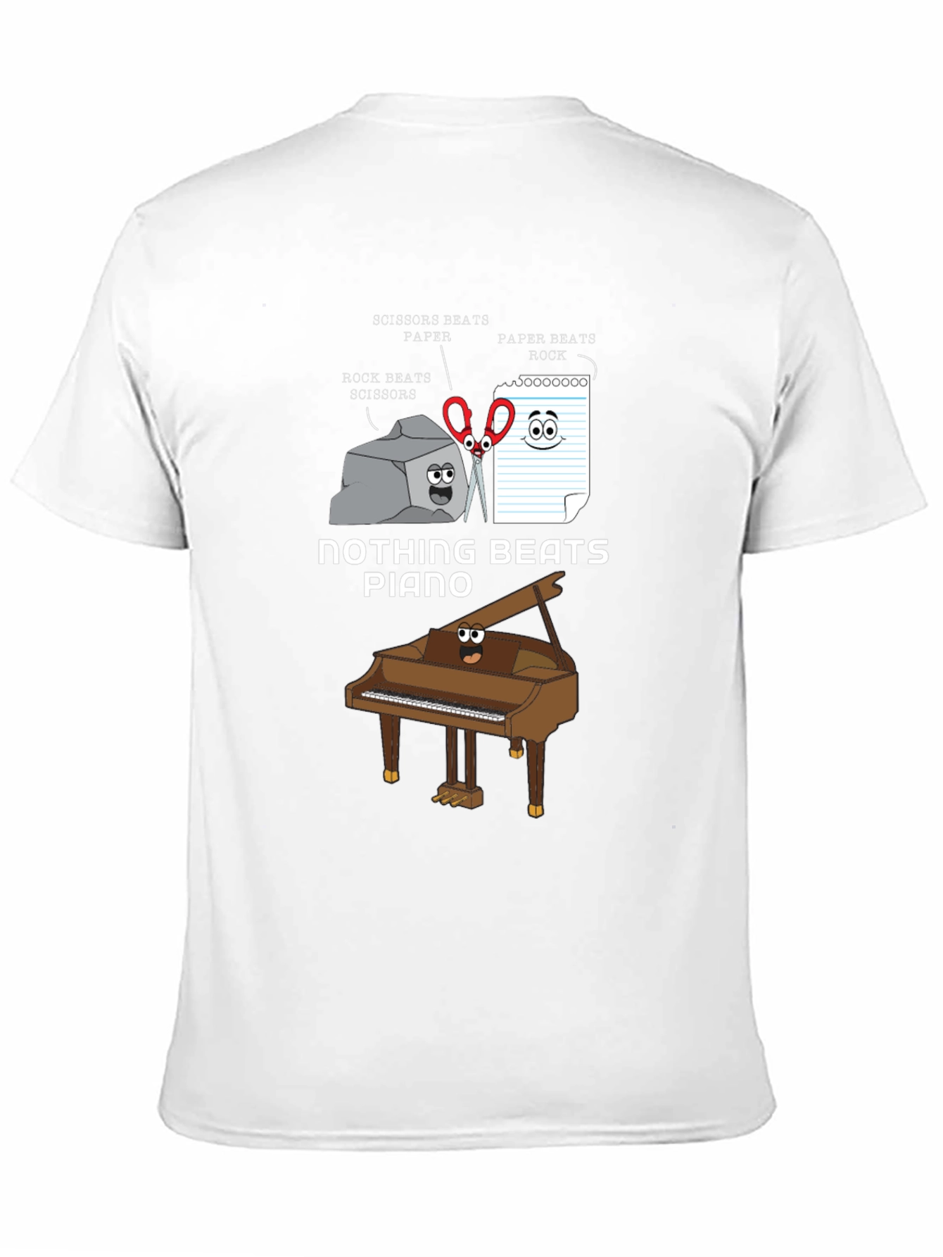 Nothing Beats Piano T-Shirt: Rock Paper Scissors Pun
