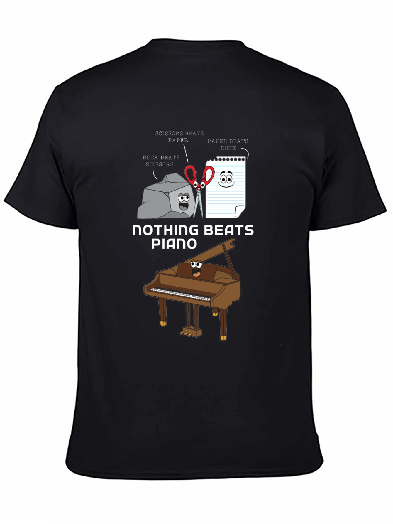 Nothing Beats Piano T-Shirt: Rock Paper Scissors Pun