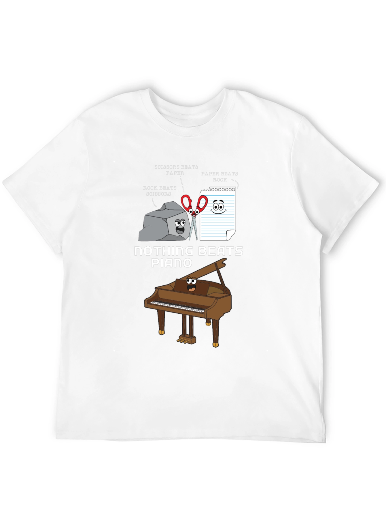 Nothing Beats Piano T-Shirt: Rock Paper Scissors Pun