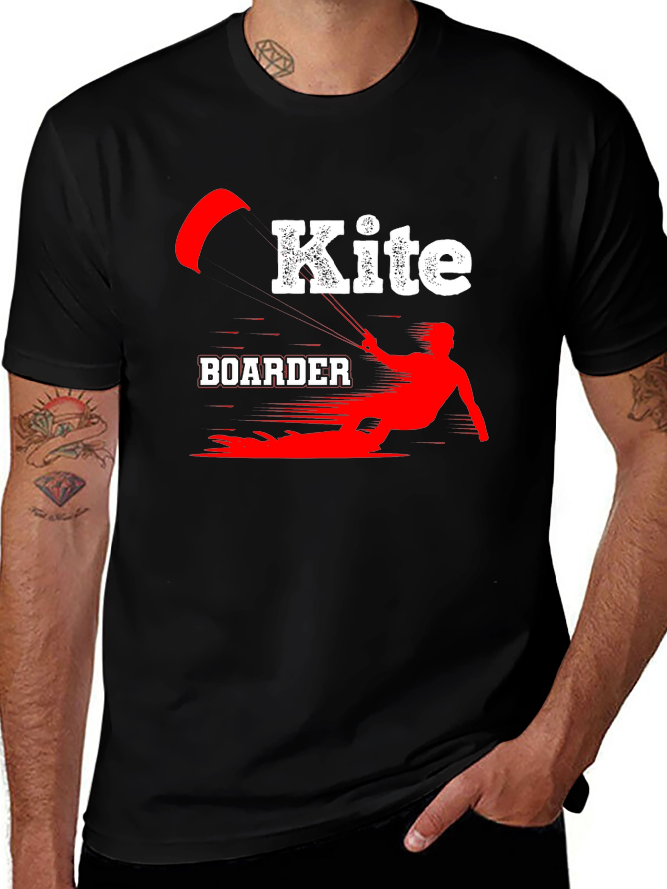 Kiteboarder Graphic T-Shirt - Black