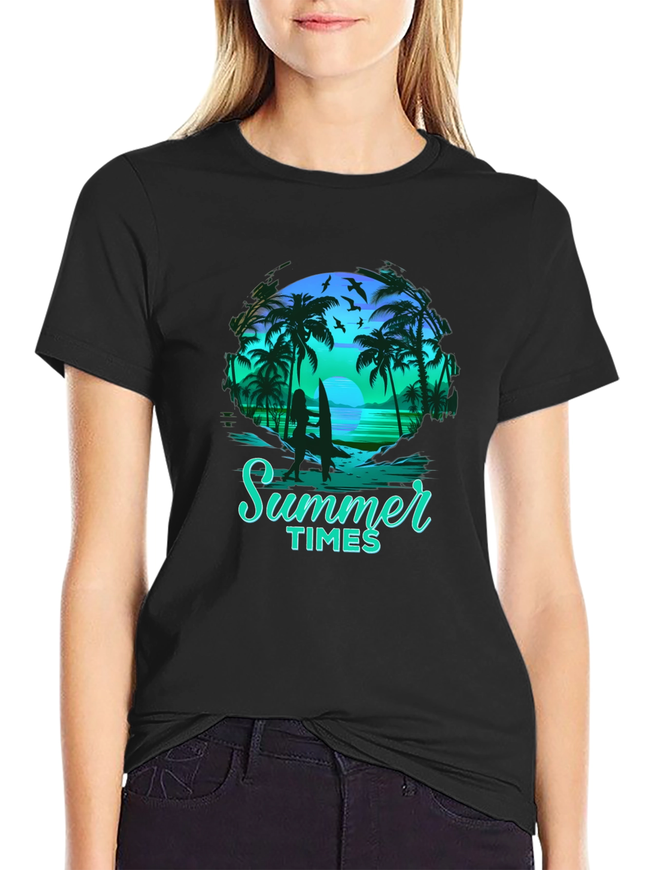 Summer Times Graphic Tee - Tropical Beach Shirt