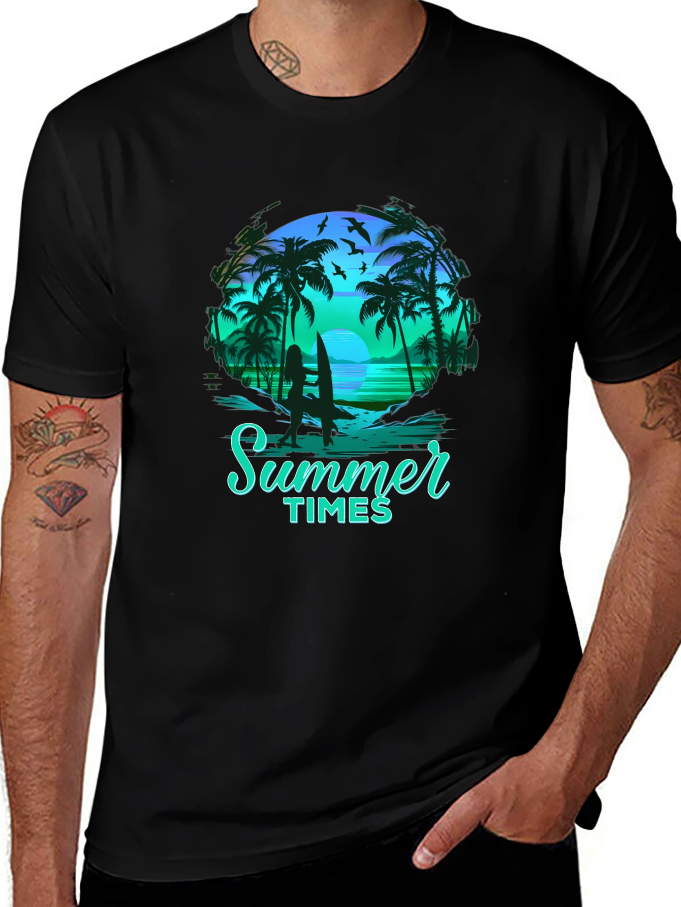 Summer Times Graphic Tee - Tropical Beach Shirt