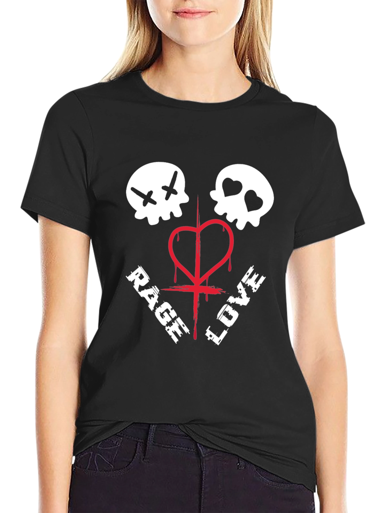 Rage Love Skull Graphic Tee
