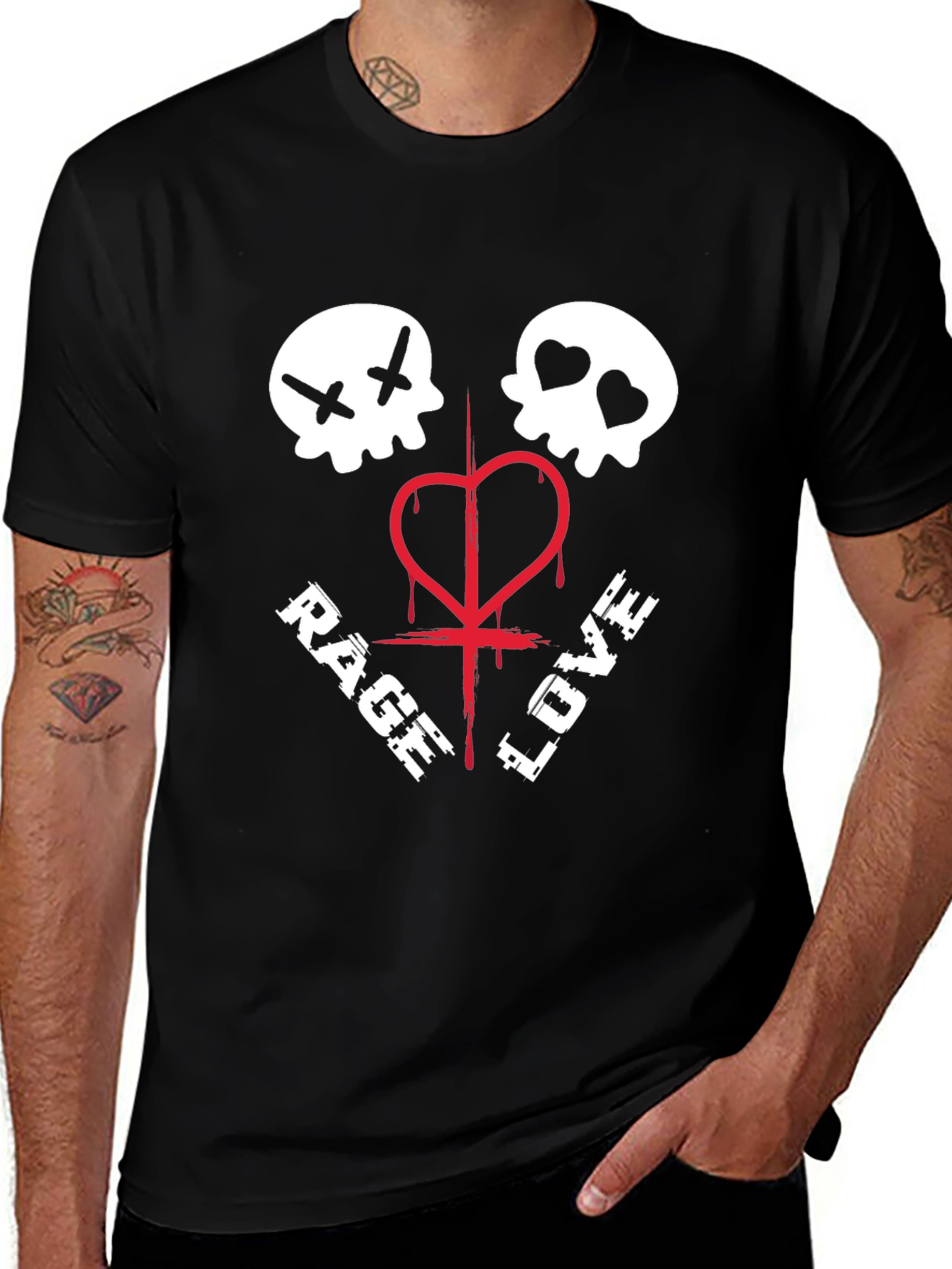 Rage Love Skull Graphic Tee