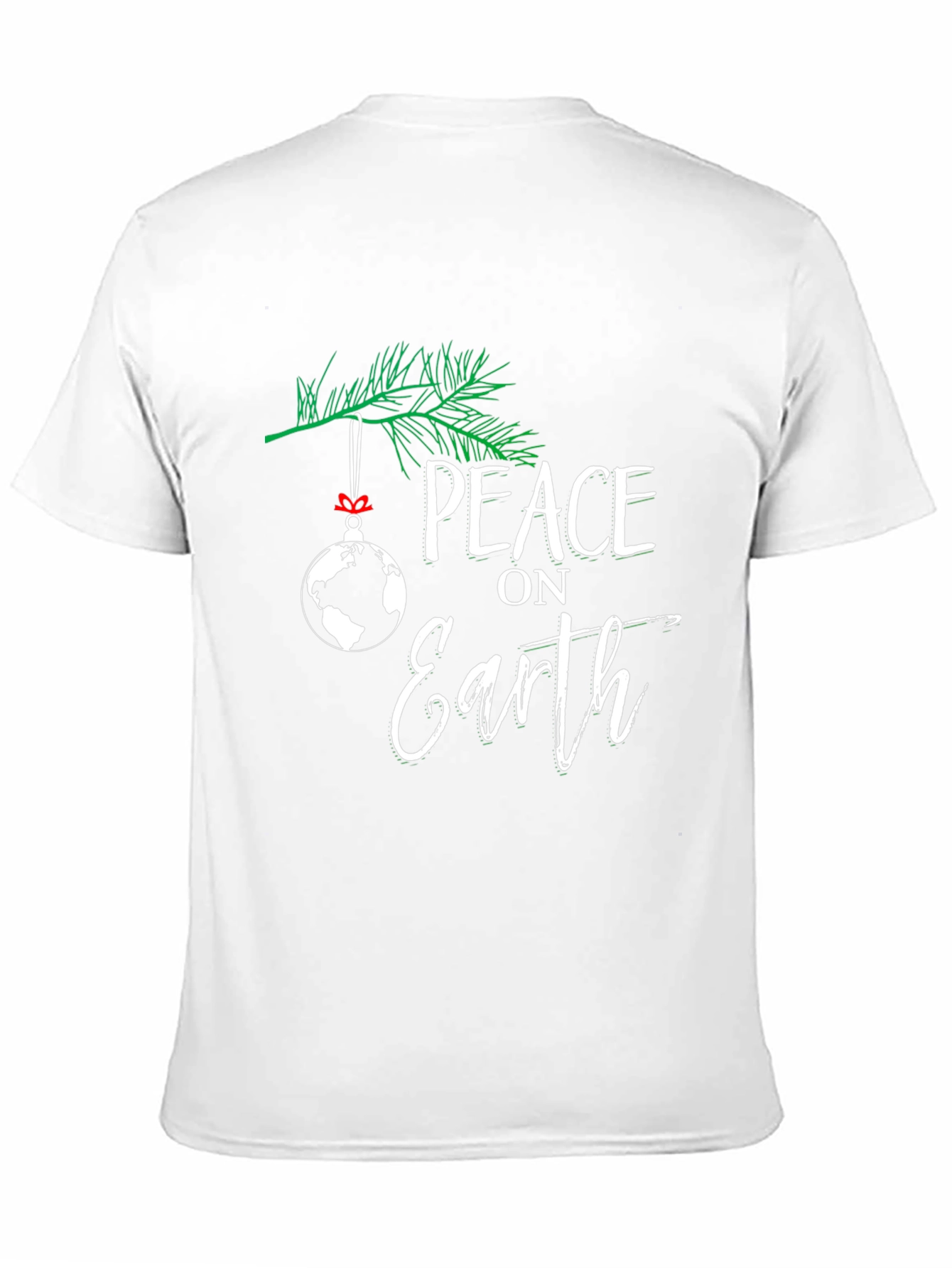 Peace on Earth Globe Christmas Holiday Black T-Shirt