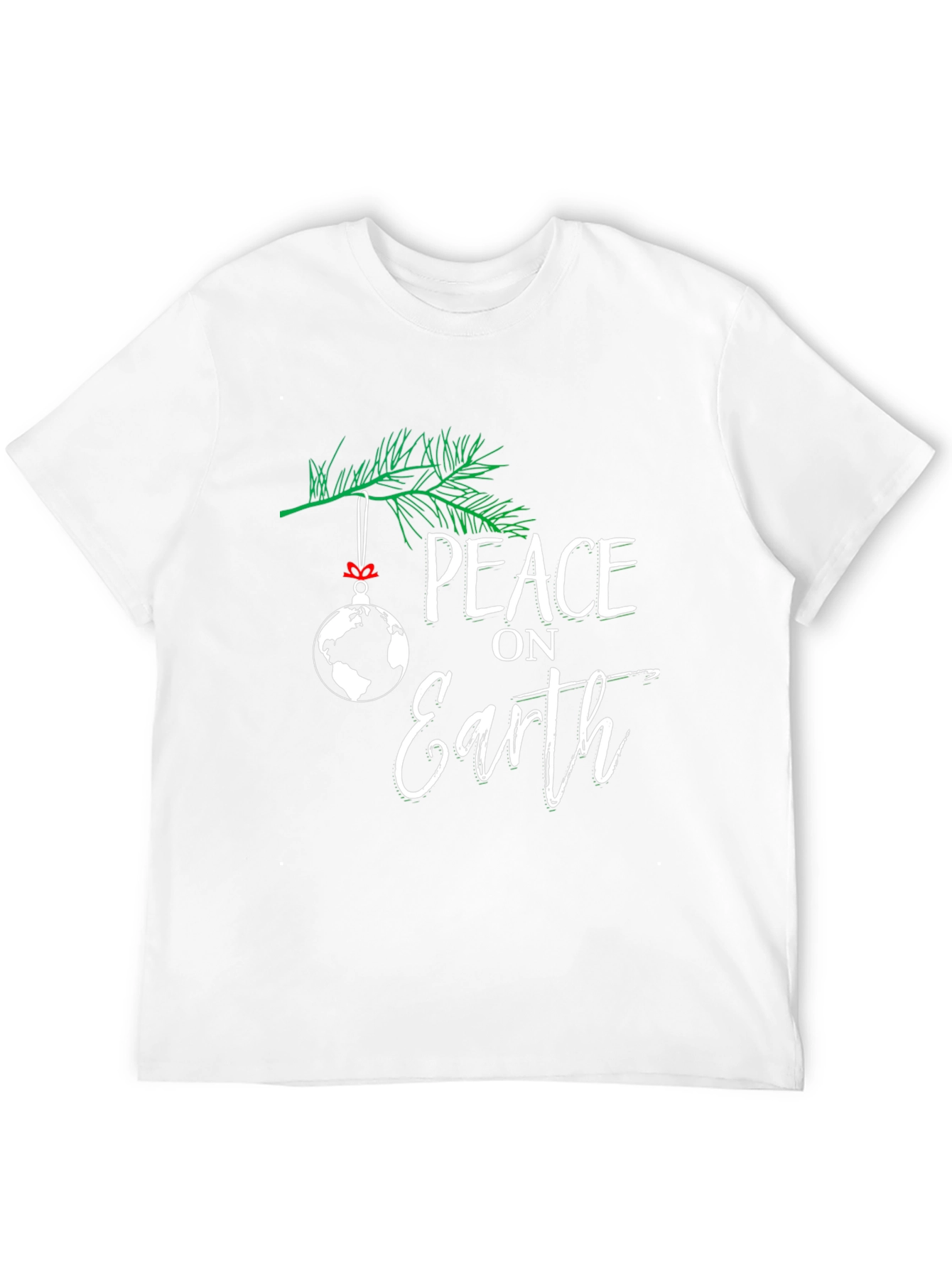 Peace on Earth Globe Christmas Holiday Black T-Shirt