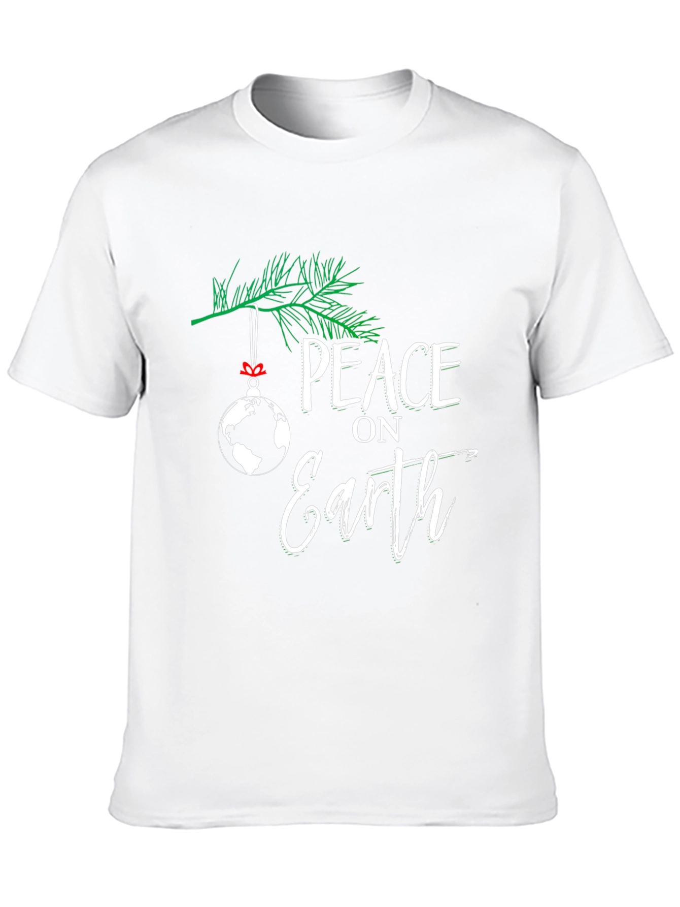 Peace on Earth Globe Christmas Holiday Black T-Shirt
