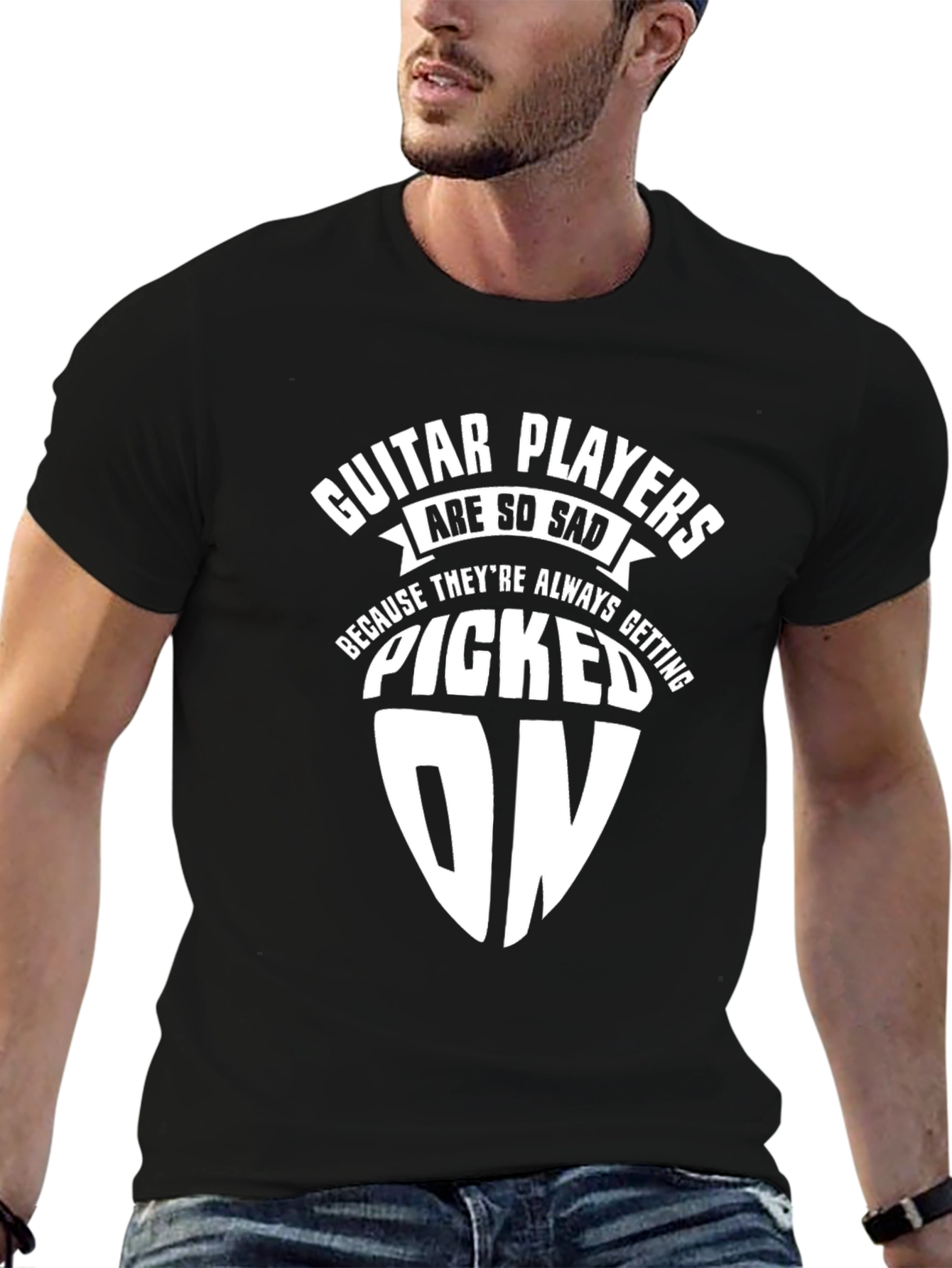 Guitar Player Picked On Graphic T-Shirt - Black