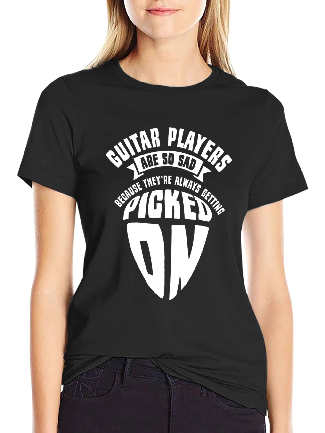 Guitar Player Picked On Graphic T-Shirt - Black