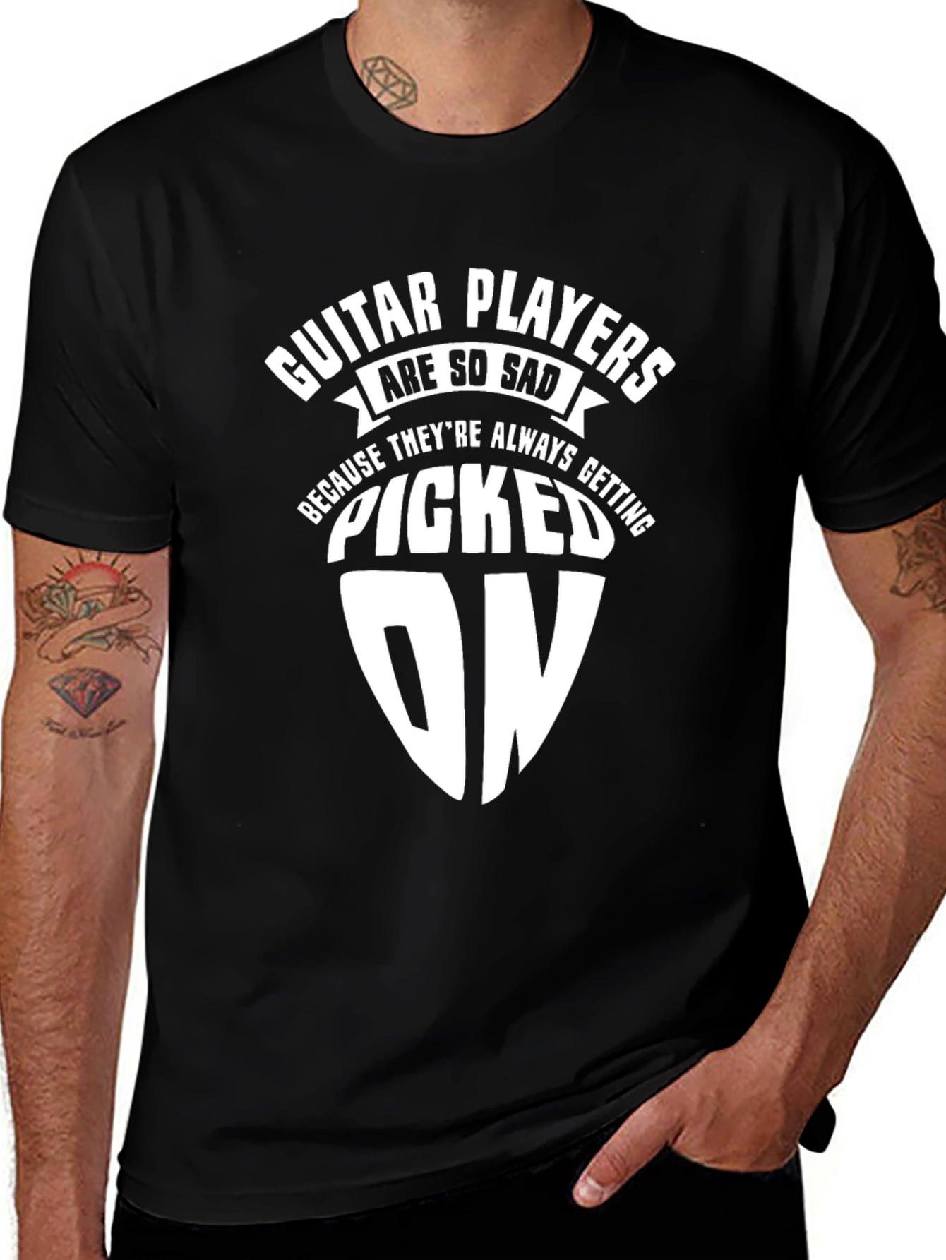 Guitar Player Picked On Graphic T-Shirt - Black
