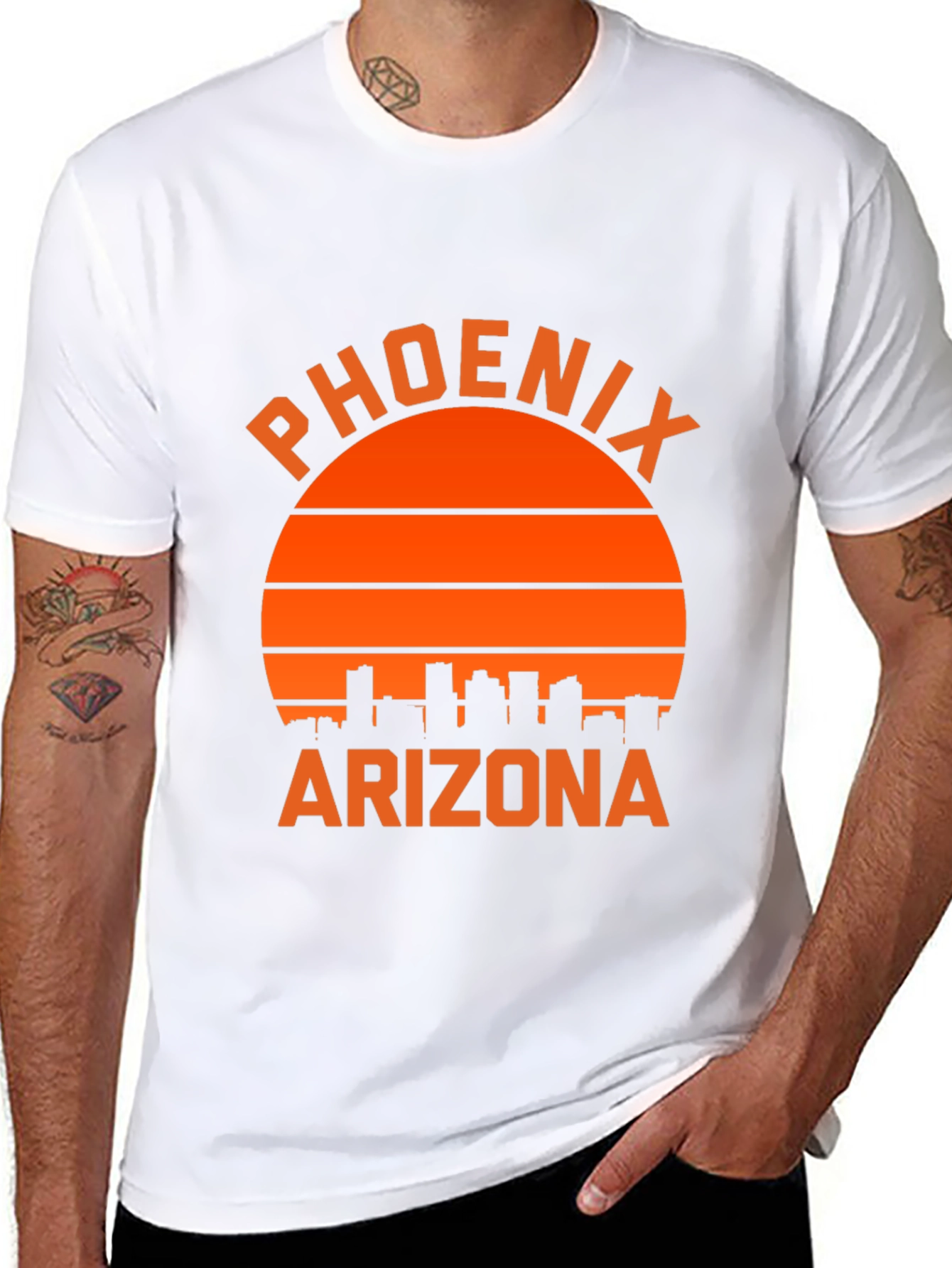 Phoenix Arizona Graphic Tee - Retro City Skyline