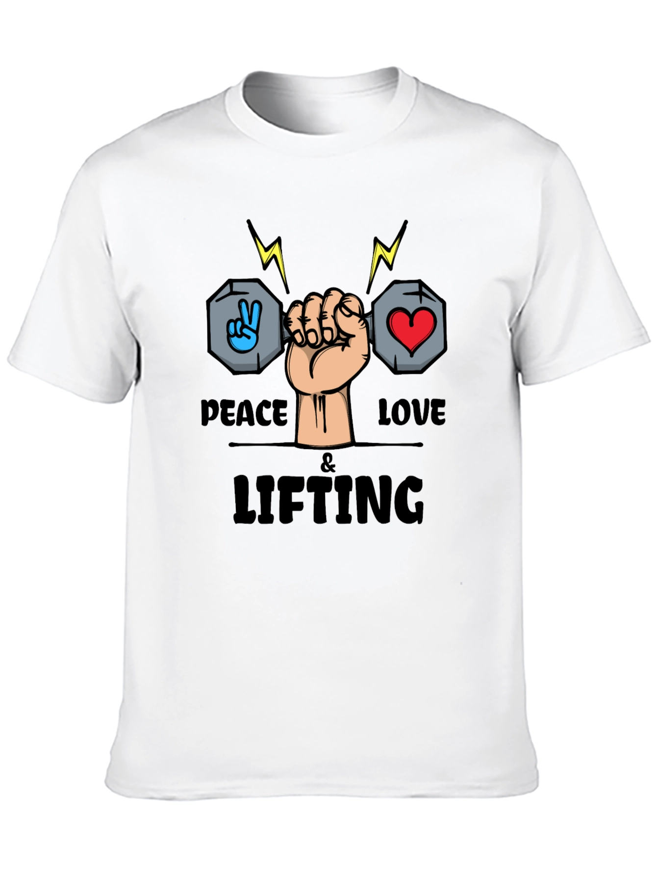 Peace Love Lifting Black Graphic Tee