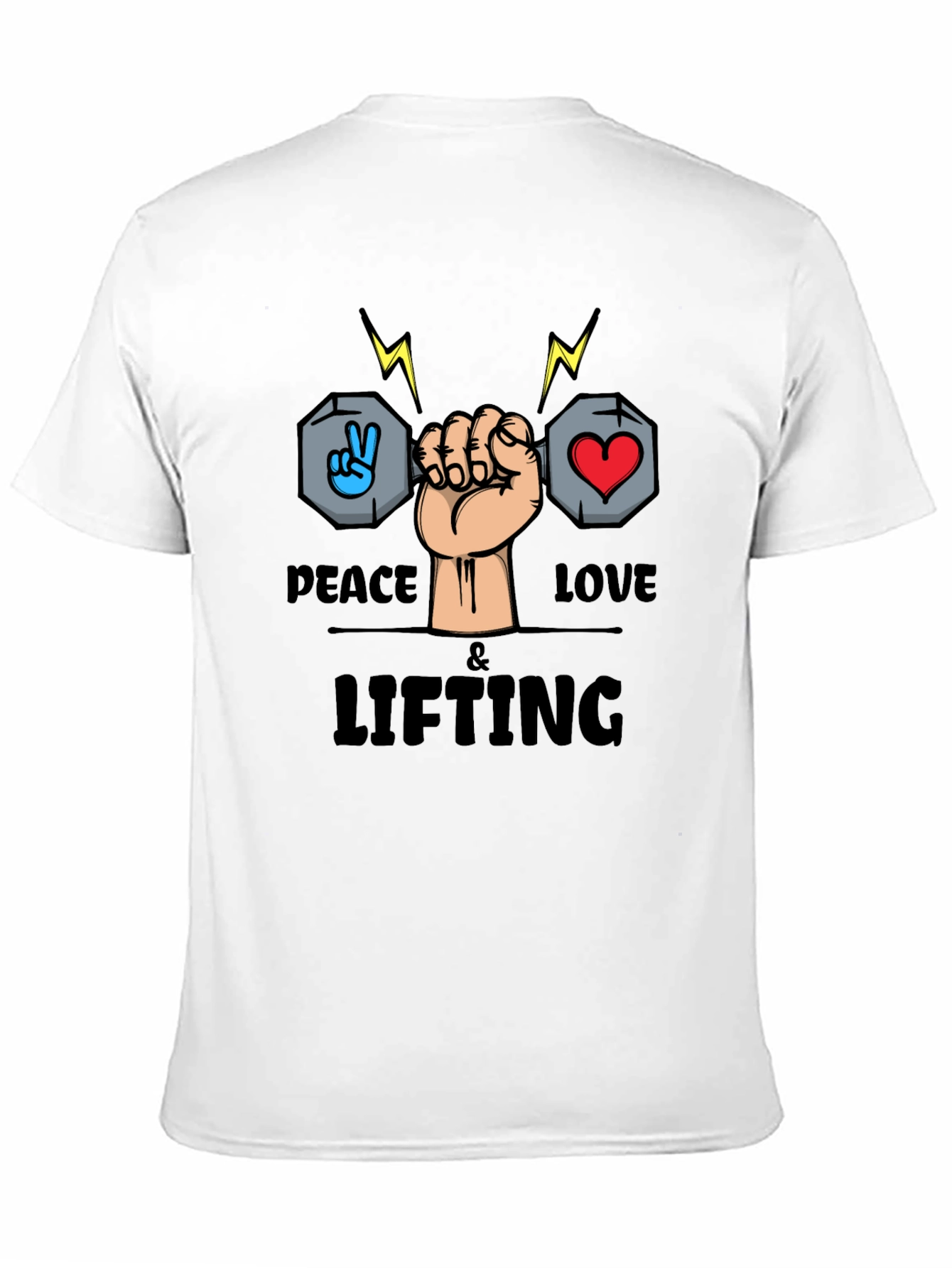 Peace Love Lifting Black Graphic Tee
