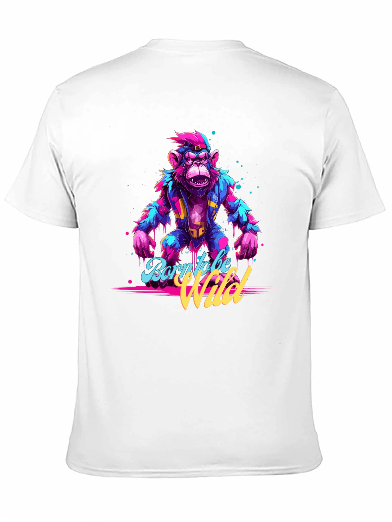 Born to be Wild Monkey Graphic Black T-Shirt