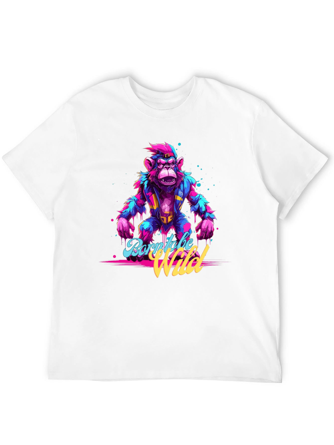 Born to be Wild Monkey Graphic Black T-Shirt
