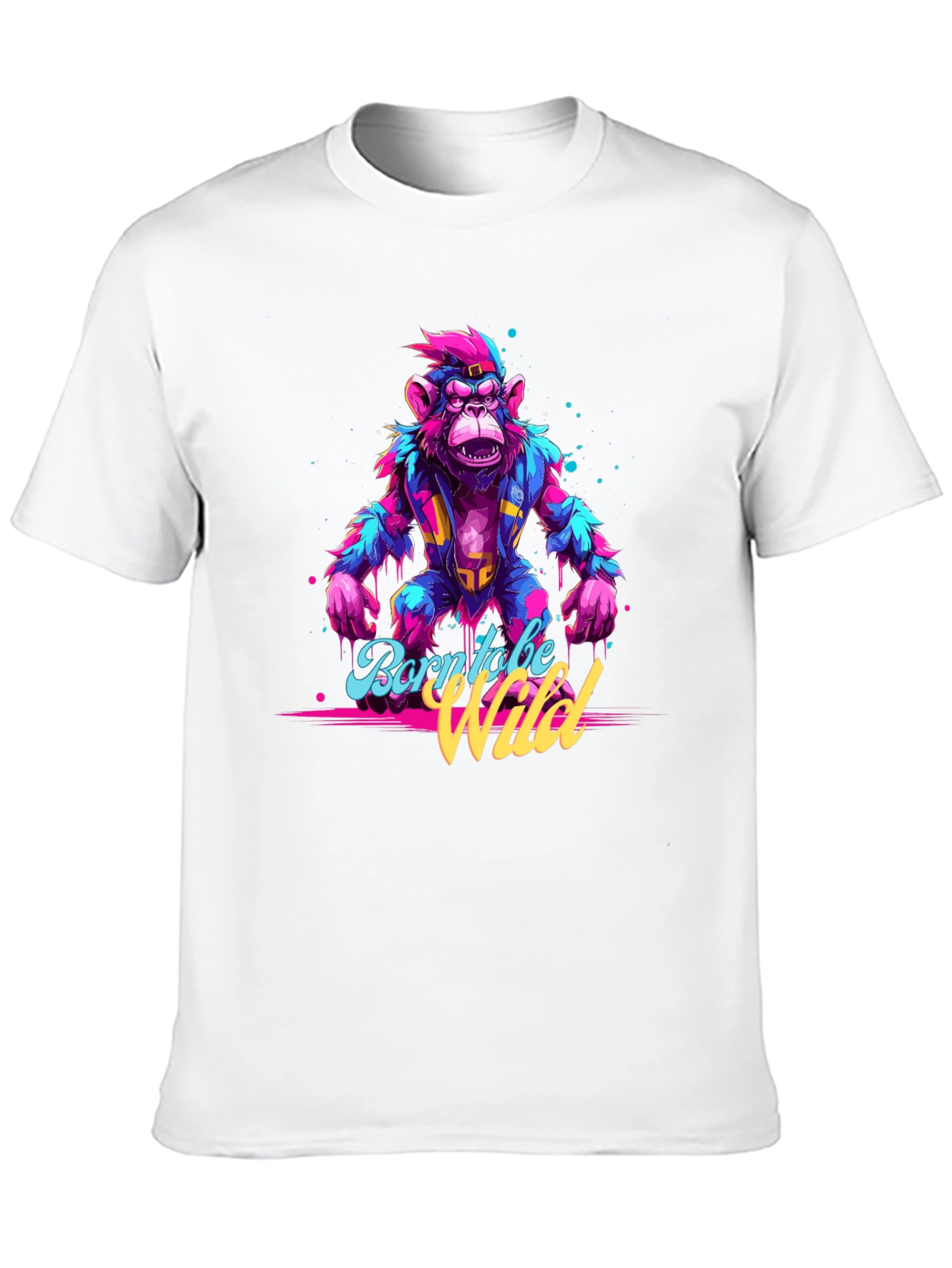 Born to be Wild Monkey Graphic Black T-Shirt
