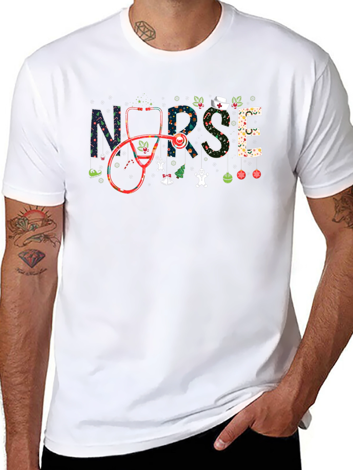 Festive Nurse Christmas T-Shirt