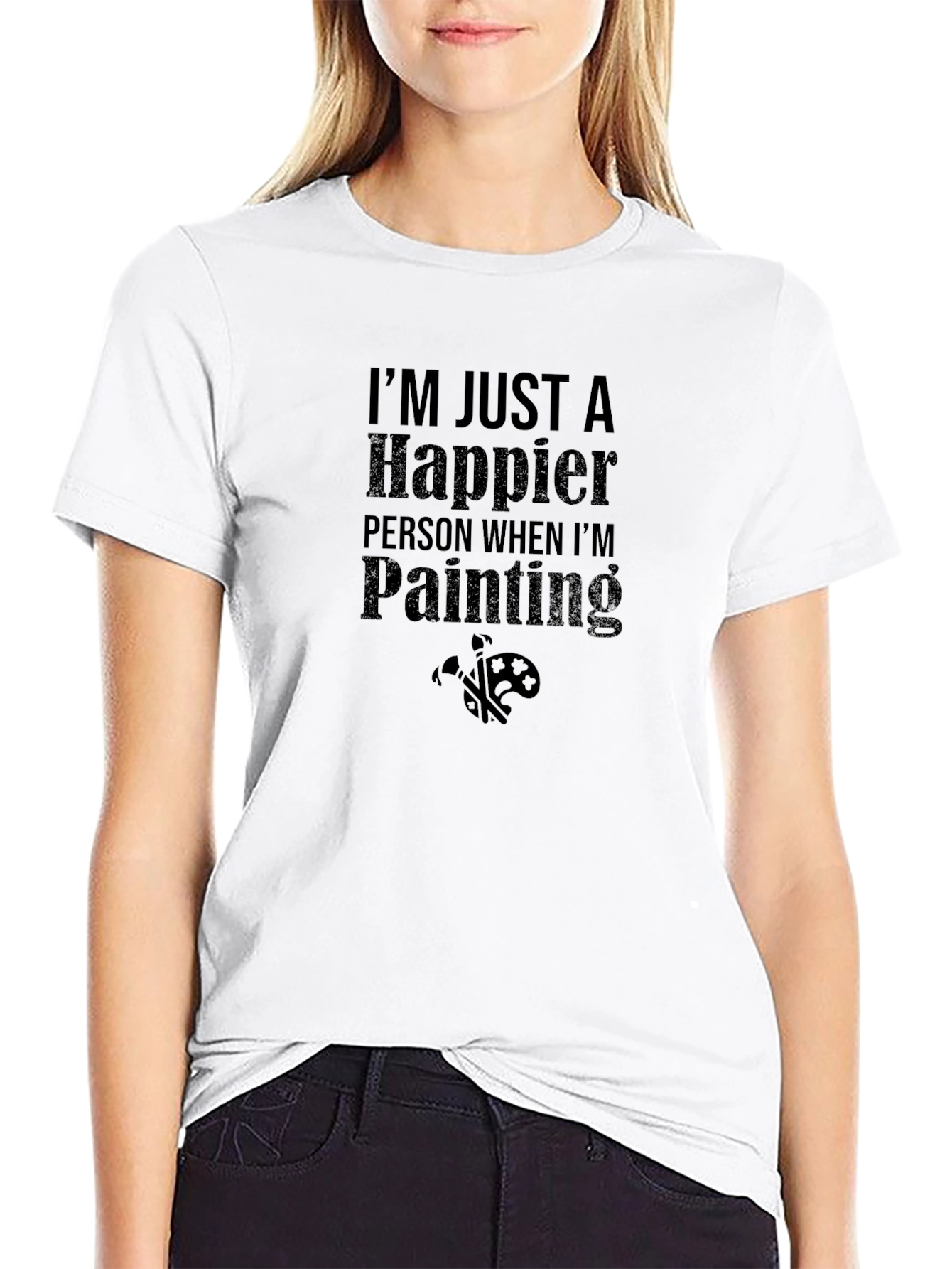Happier When Painting Graphic T-Shirt