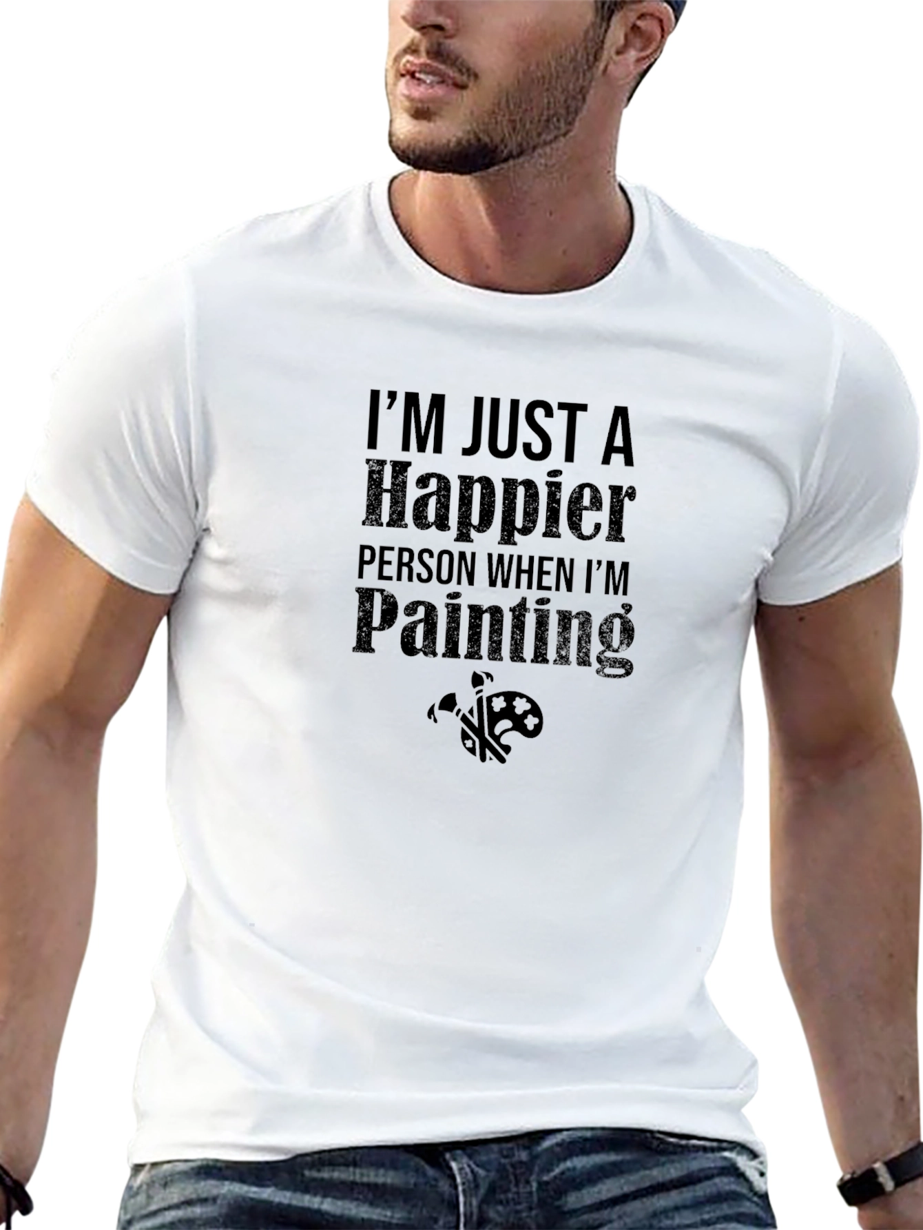 Happier When Painting Graphic T-Shirt