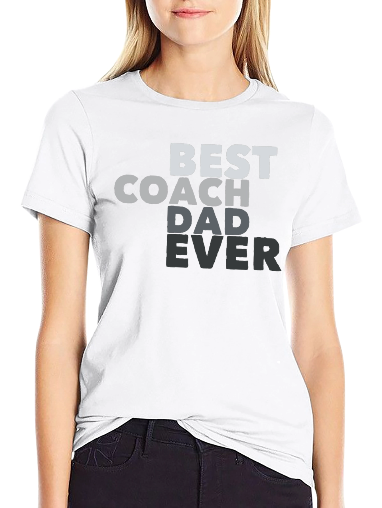 Best Coach Dad Ever Black Graphic Tee