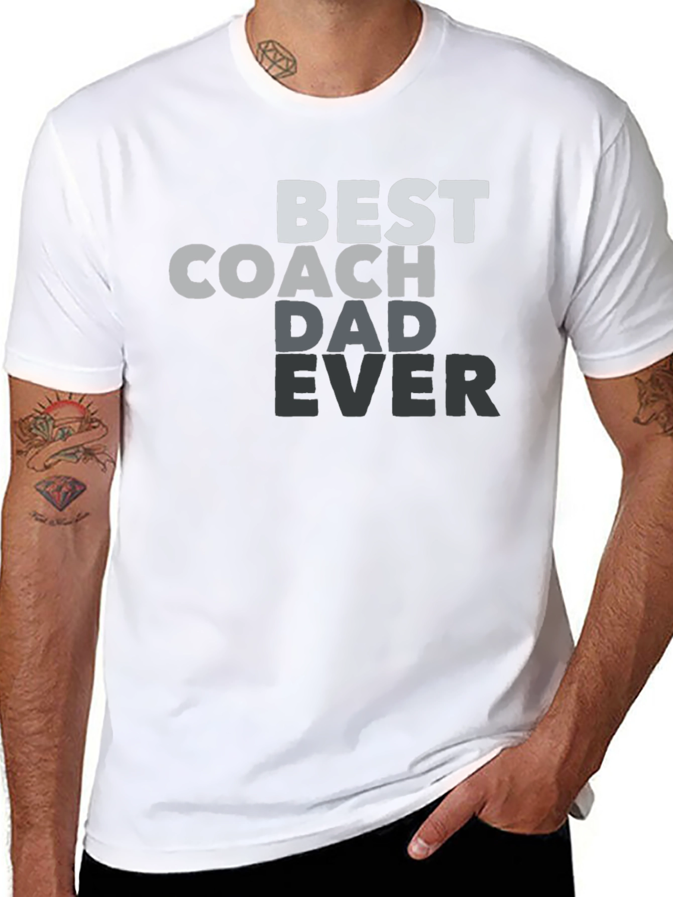 Best Coach Dad Ever Black Graphic Tee