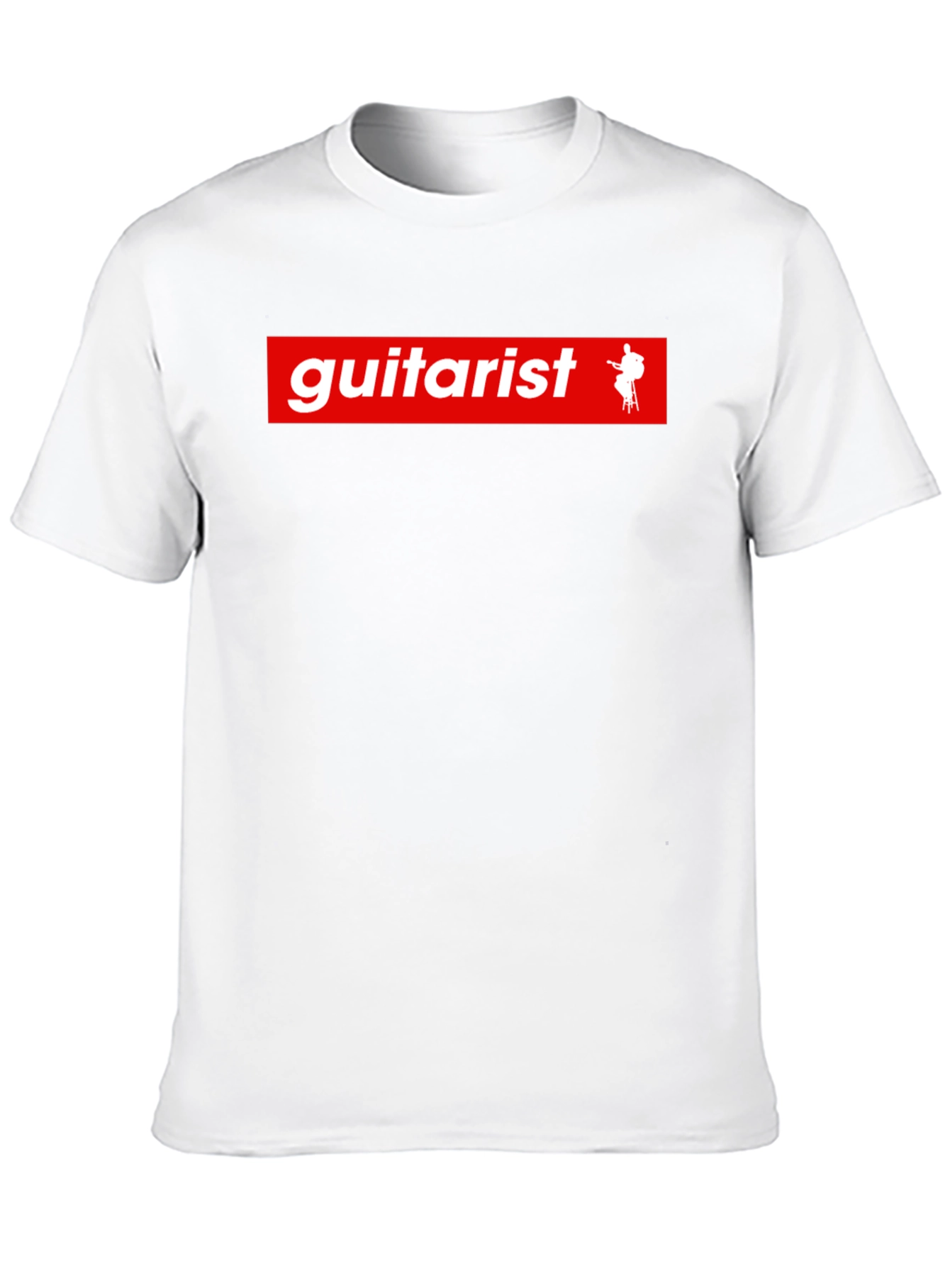 Guitarist Red Box Logo Black T-Shirt