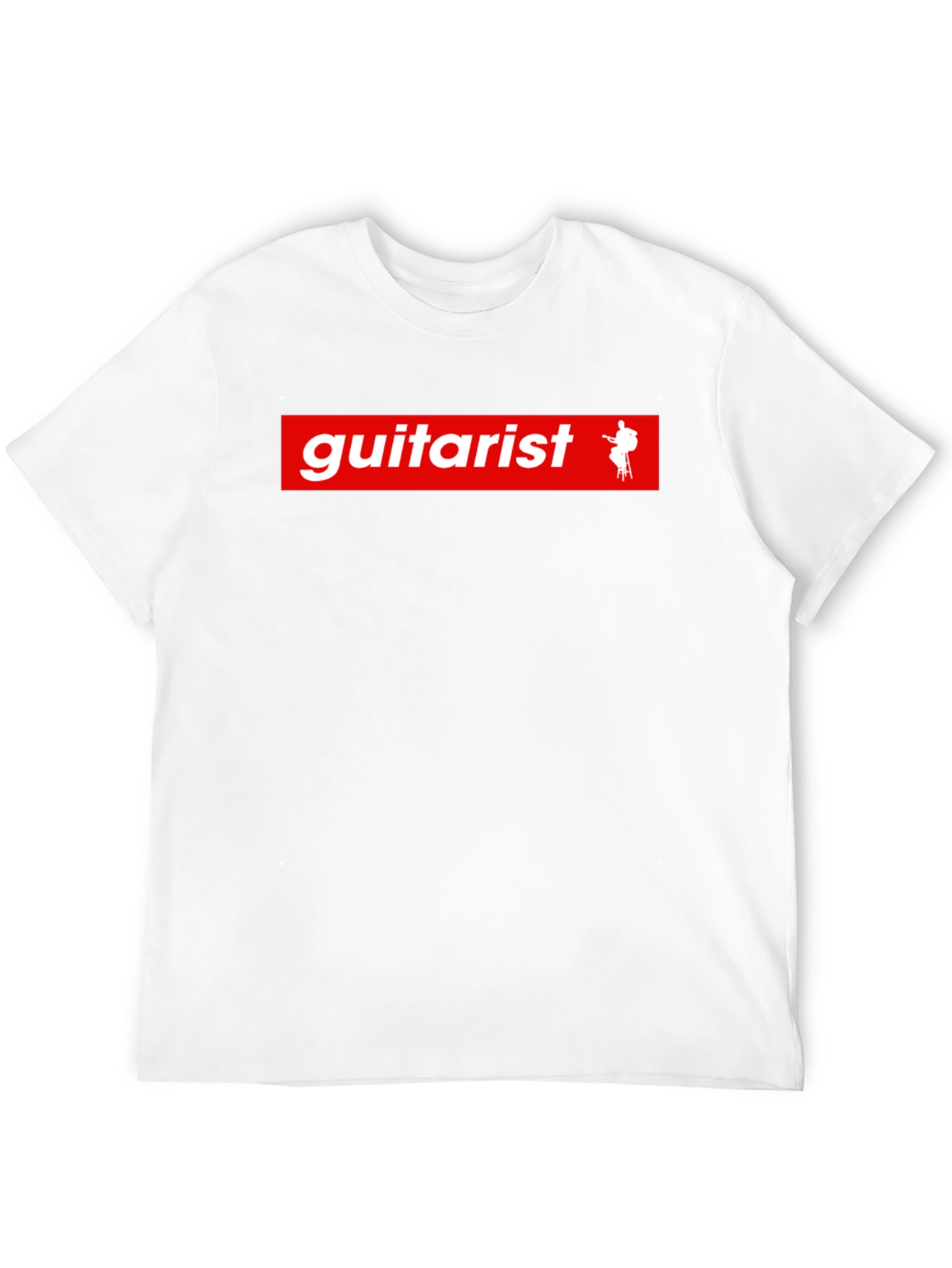 Guitarist Red Box Logo Black T-Shirt