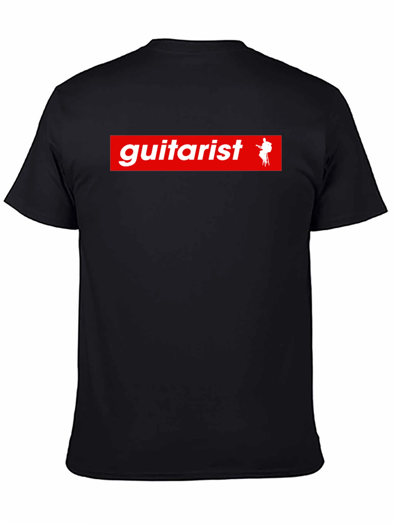 Guitarist Red Box Logo Black T-Shirt