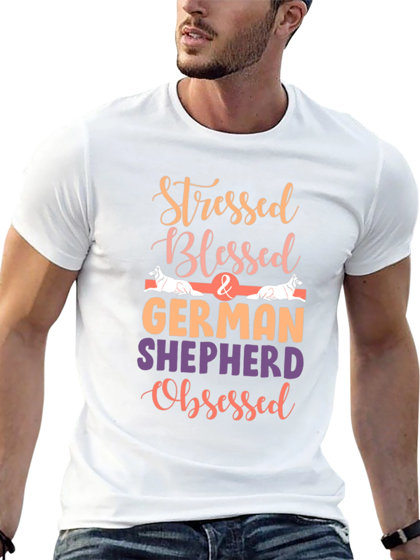 Stressed Blessed German Shepherd Obsessed Tee