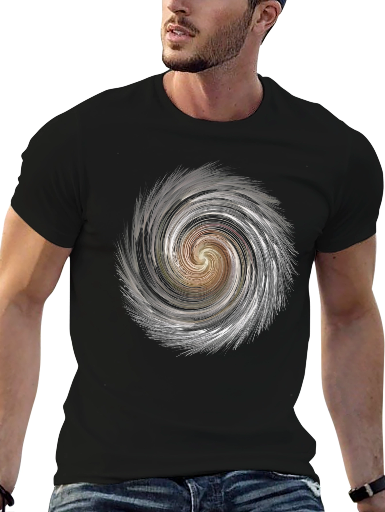 Vortex Graphic Tee - Black Cotton Blend