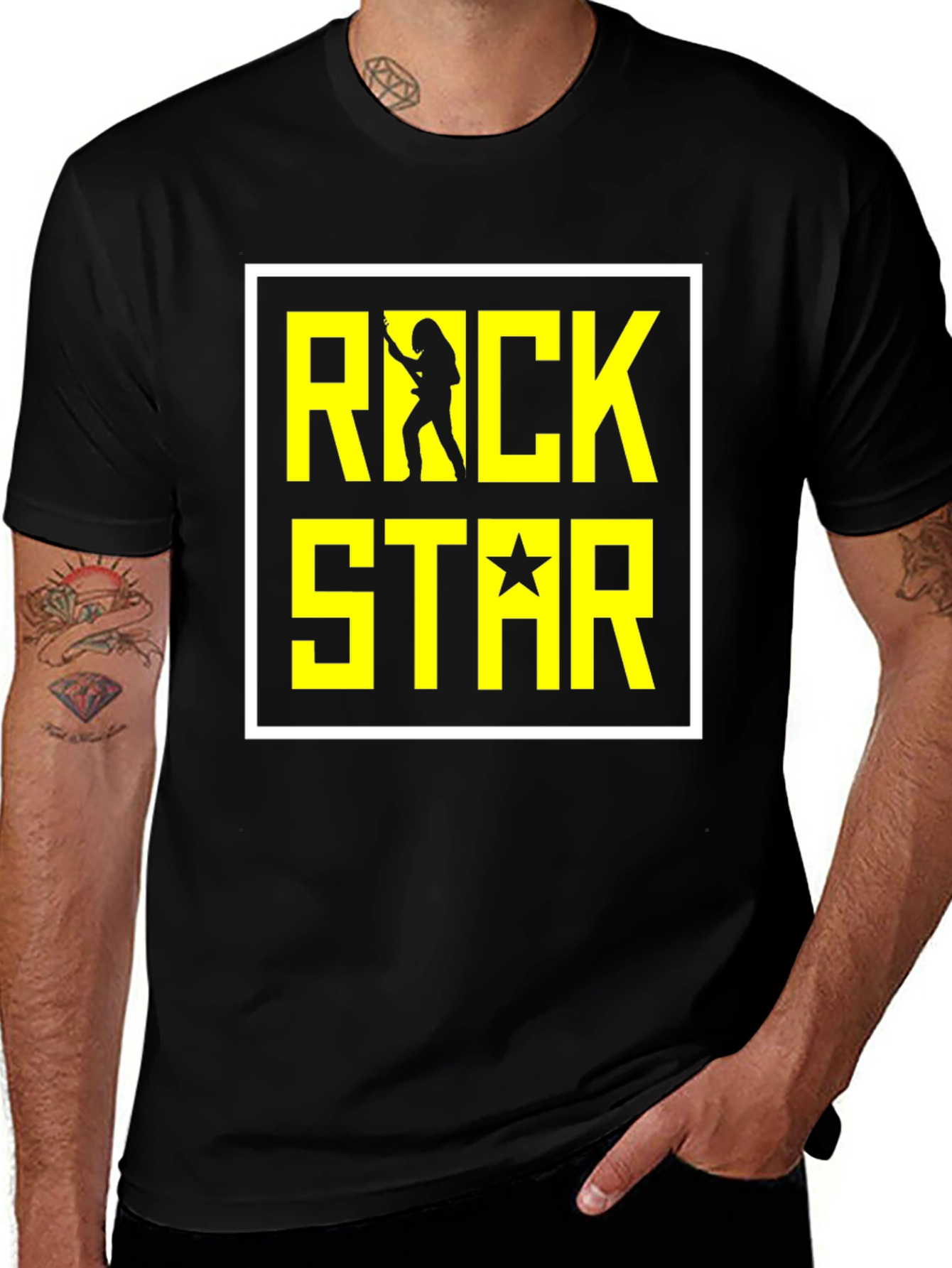 Rock Star Graphic T-Shirt - Black Cotton Tee