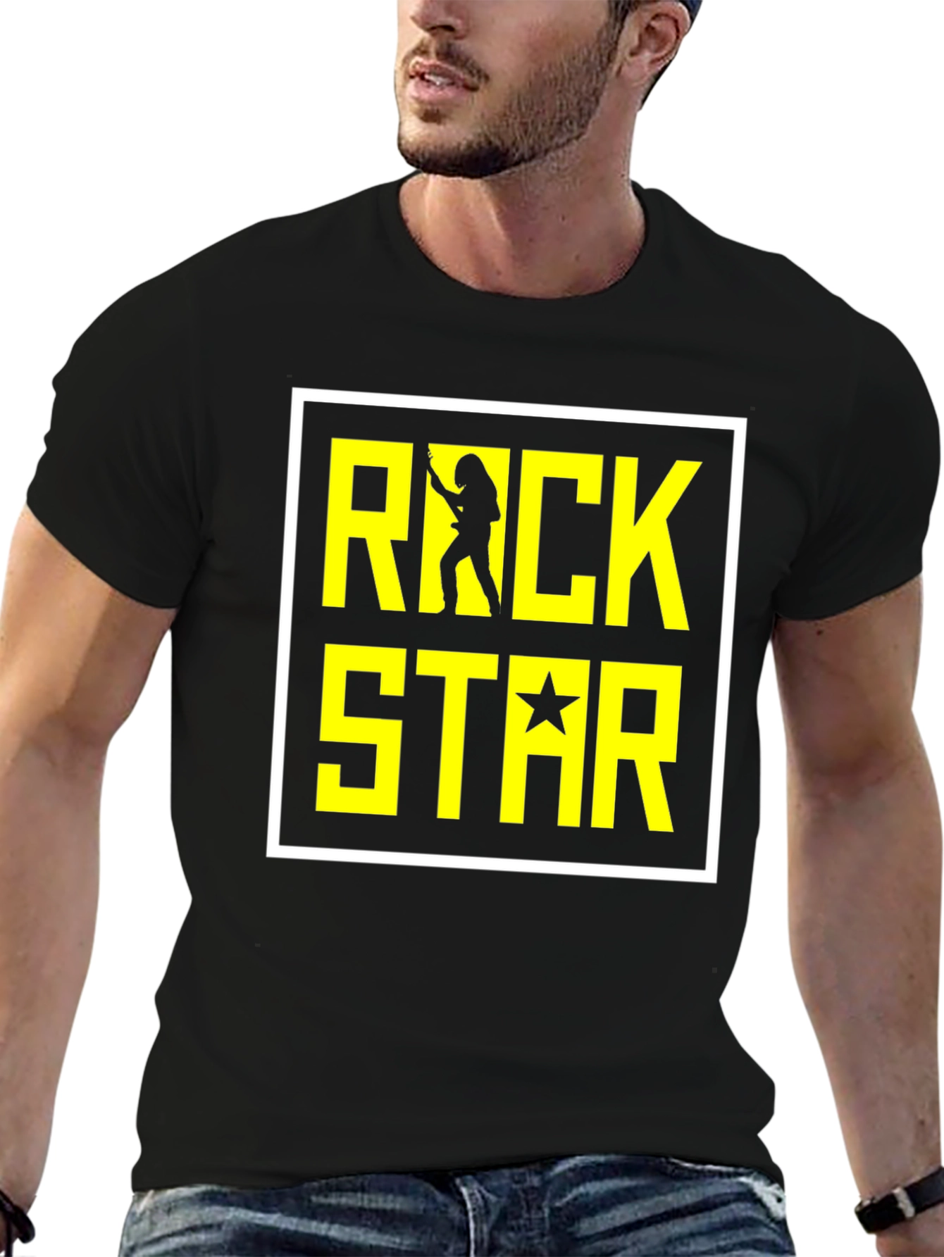 Rock Star Graphic T-Shirt - Black Cotton Tee