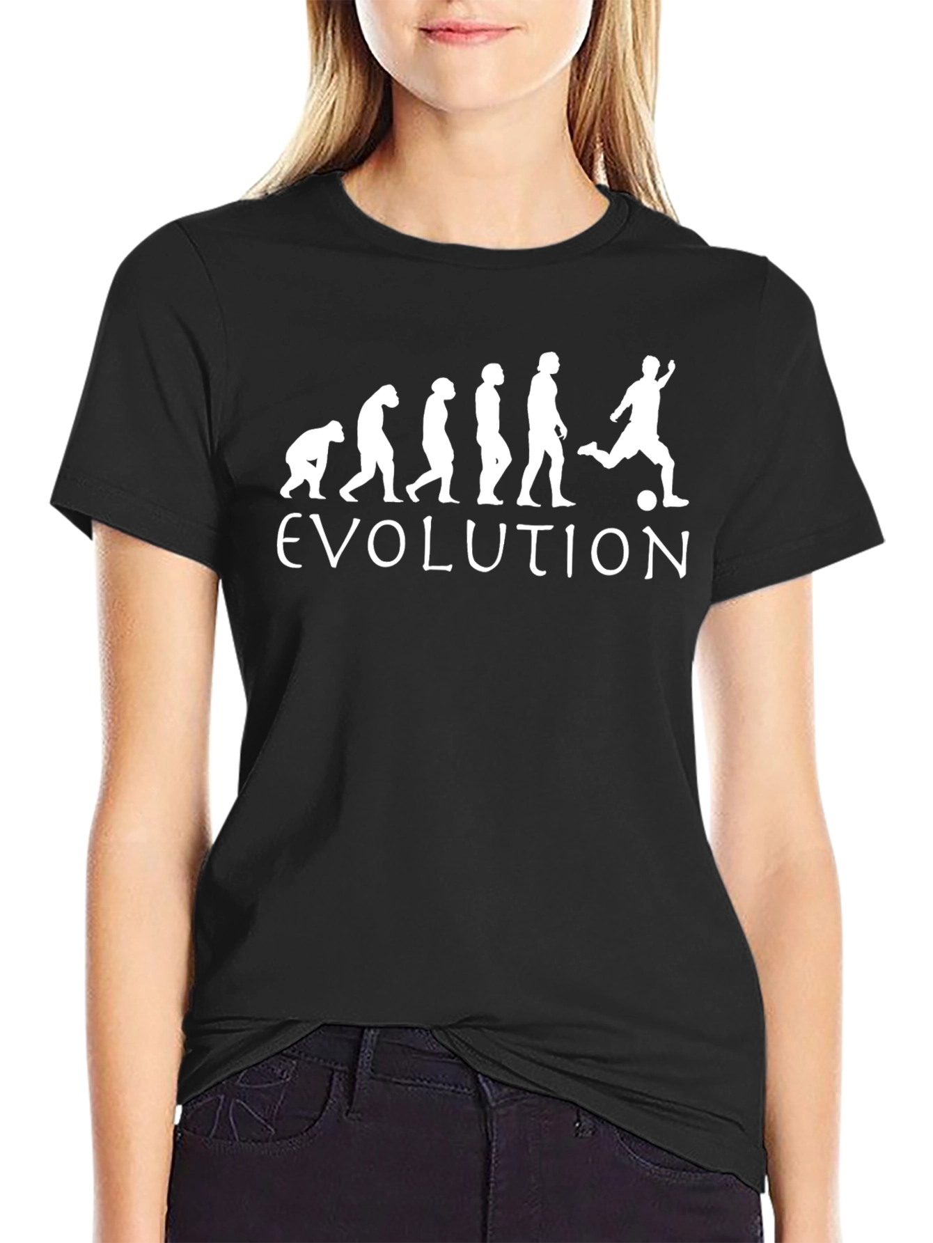 Evolution of Soccer Black T-Shirt