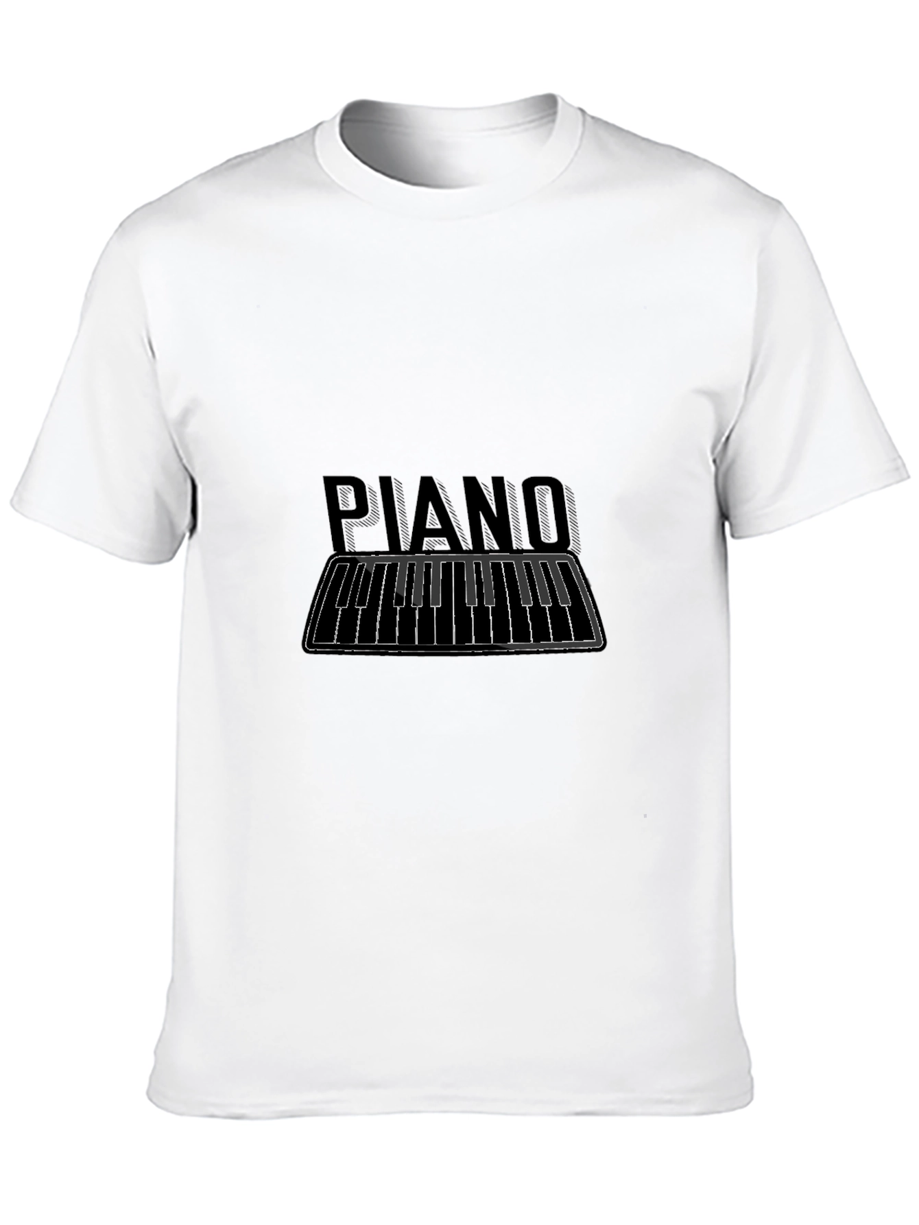 Piano Keyboard Graphic Black T-Shirt