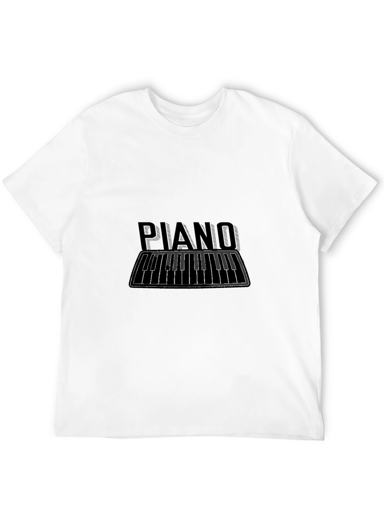 Piano Keyboard Graphic Black T-Shirt